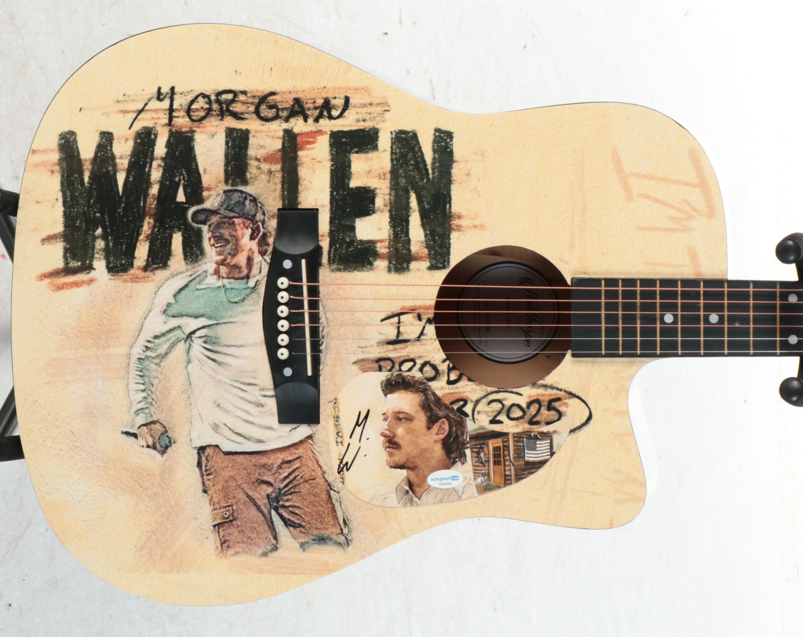 Morgan Wallen Decal-Signed Ashthorpe Acoustic Guitar, JSA