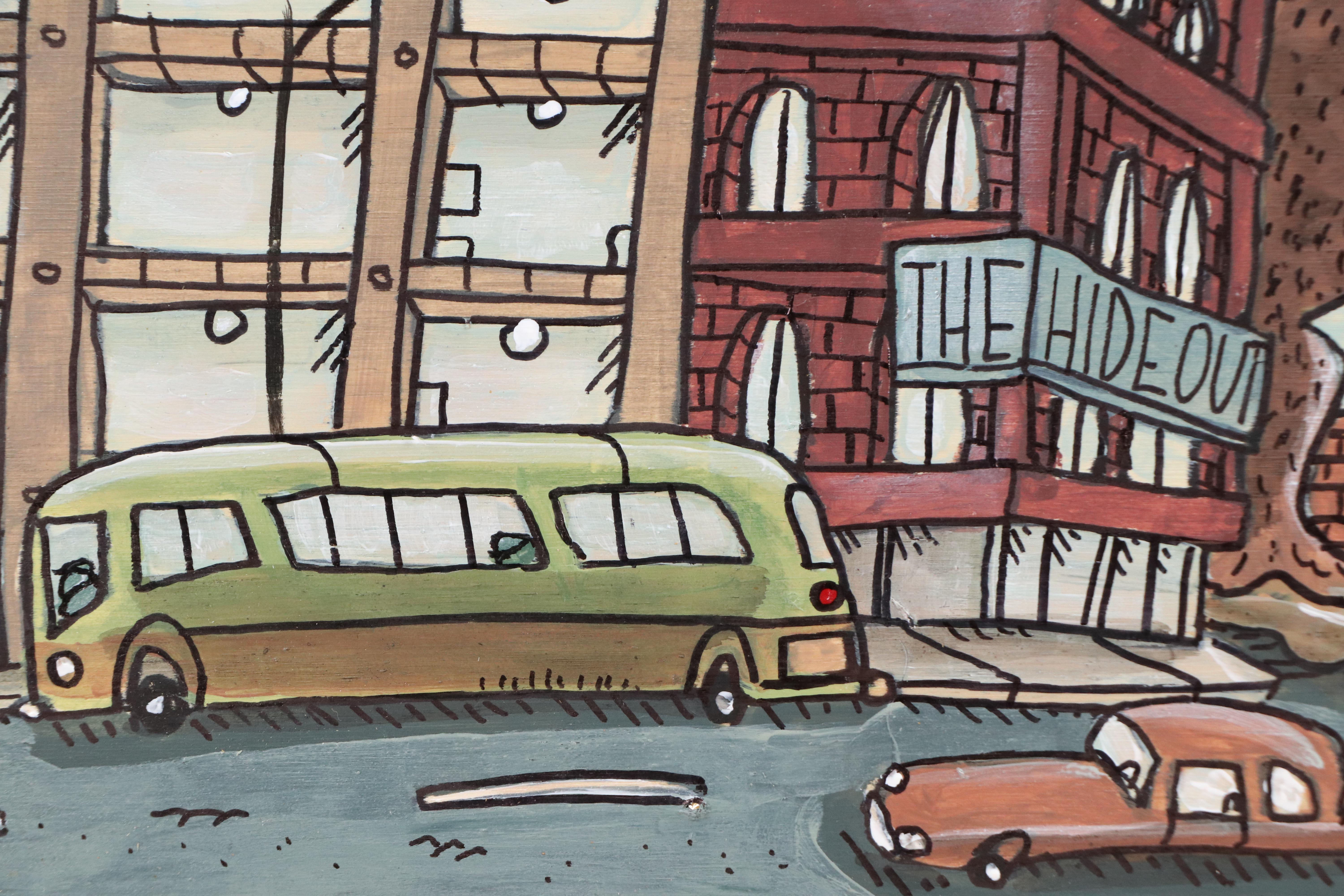 Aaron Wooten Stylized Surrealist Mixed Media Painting "King Kong Surprise," 2025