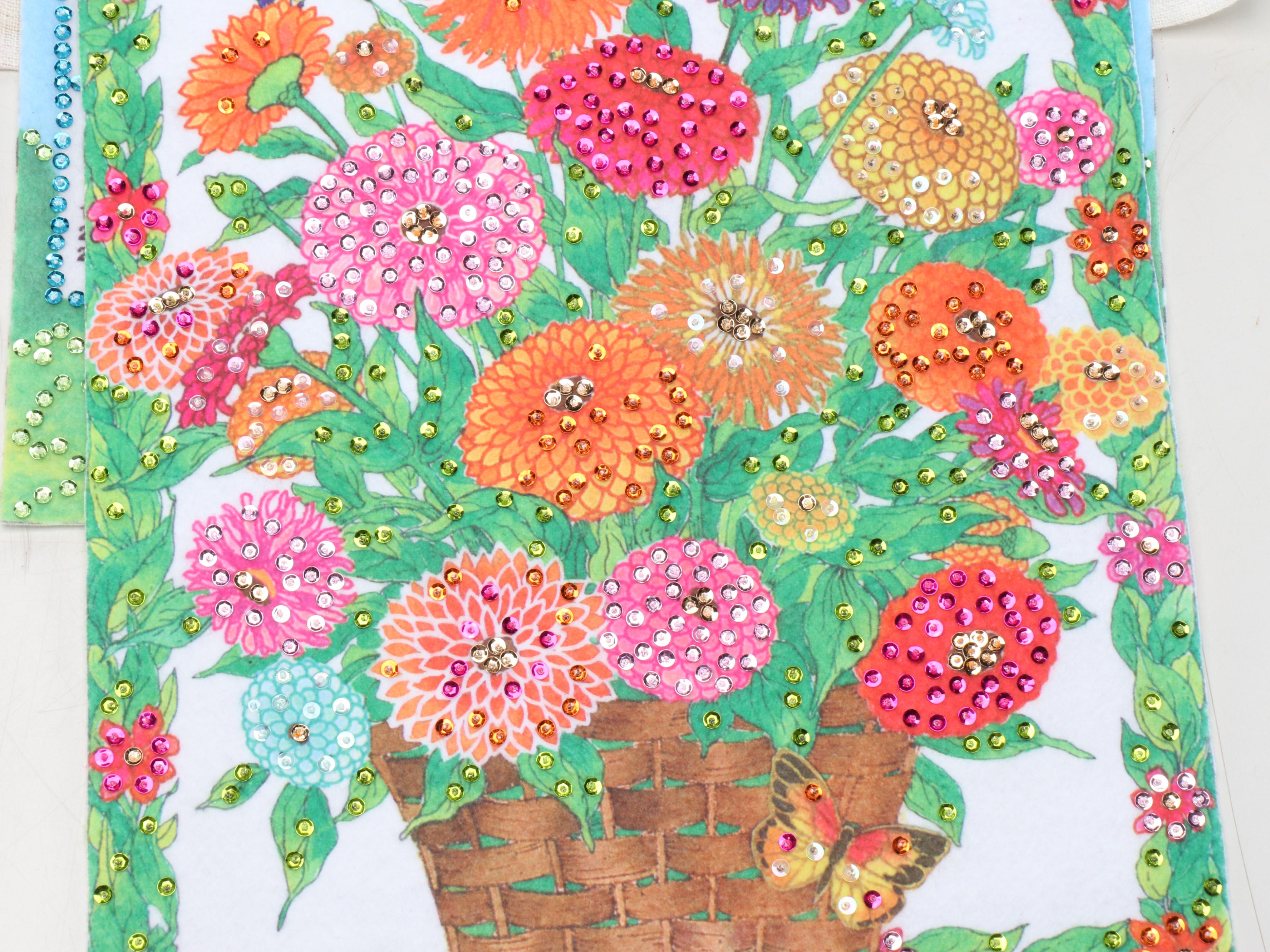 Farm Scene and Other Hand-Embellished Fabric Wall Calendars, 1980s