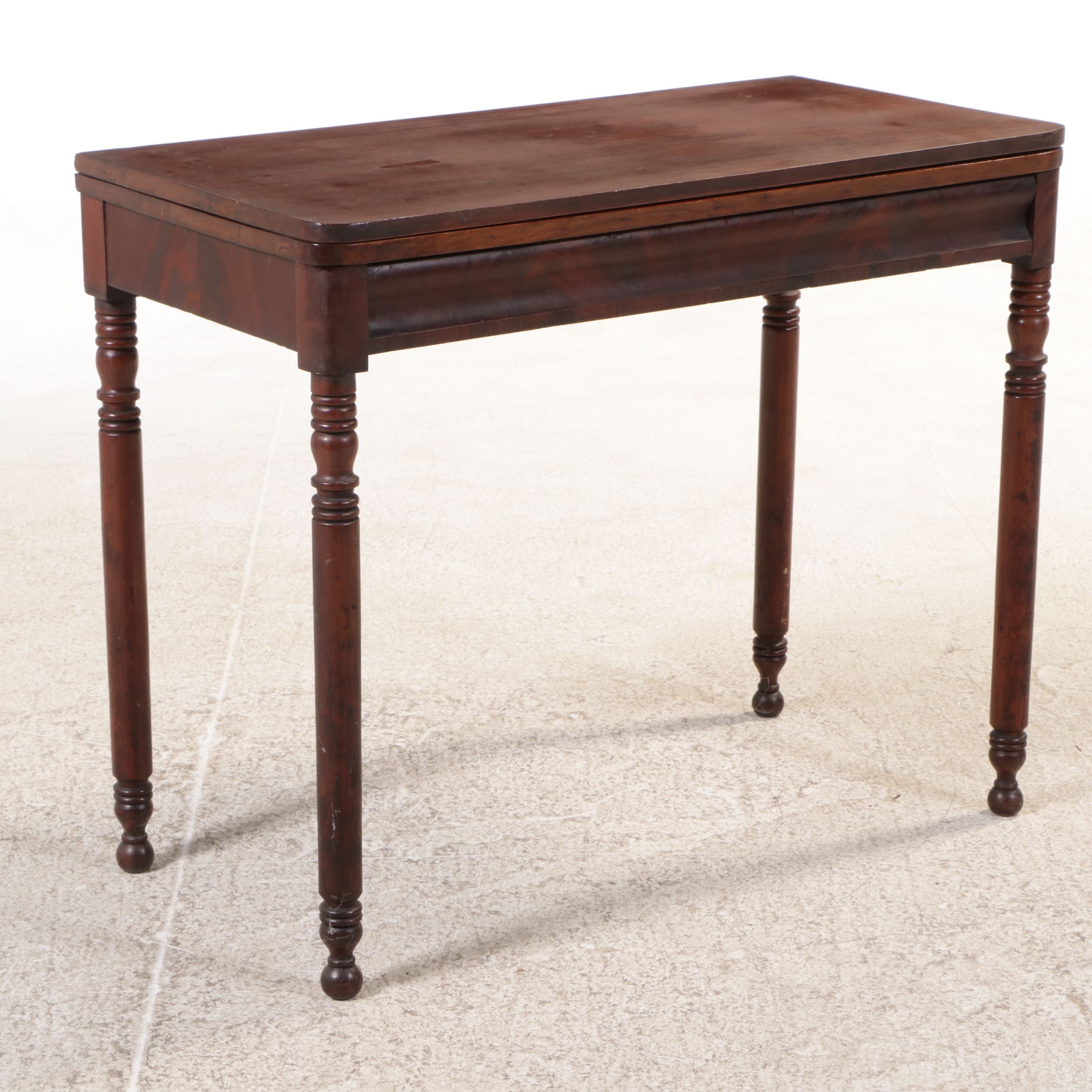 American Late Federal Cherry Card Table, Early 19th Century