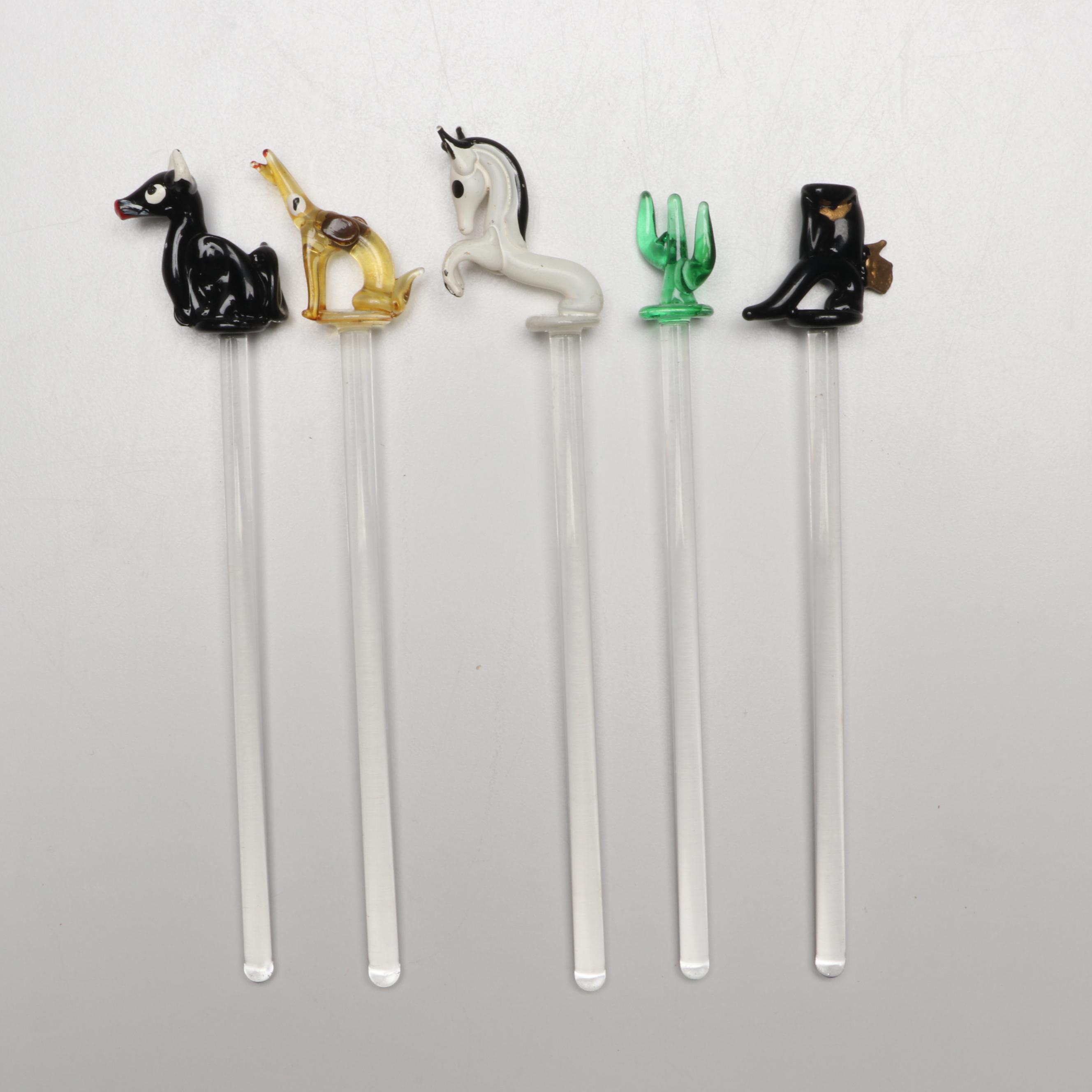 Cast Iron Tropical Bird Bottle Openers with Blown Stir Sticks and More Bar Tools