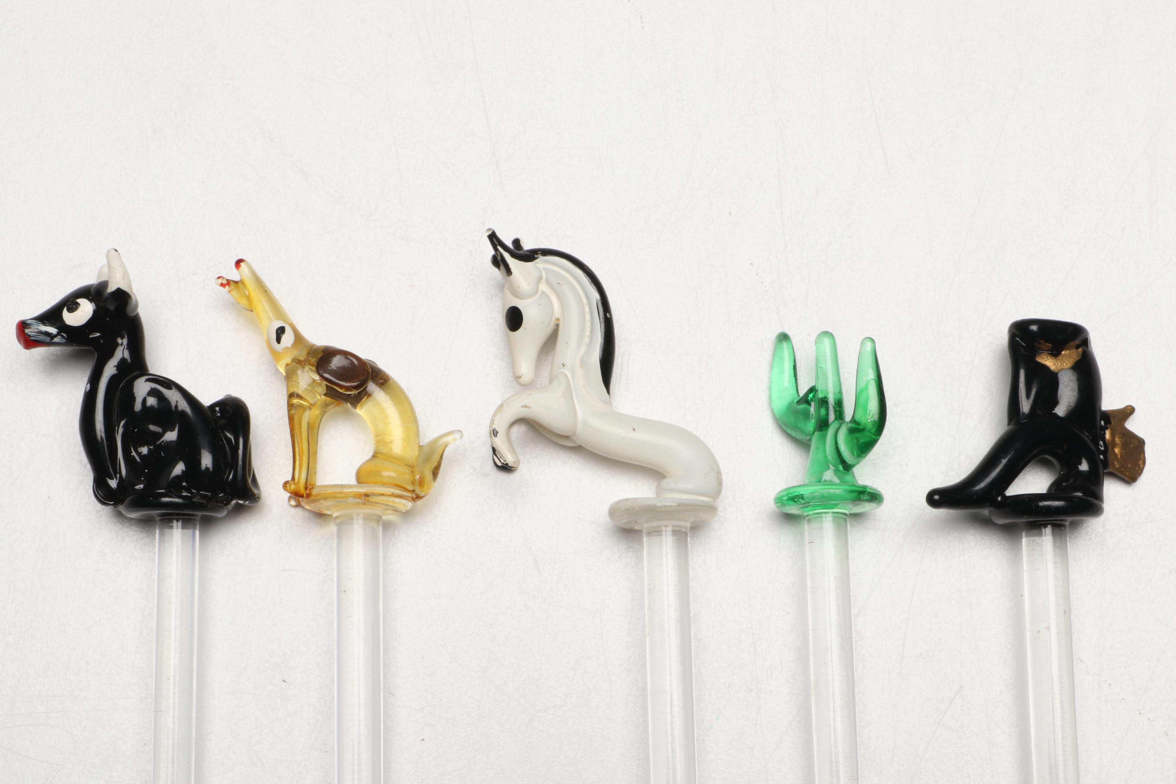 Cast Iron Tropical Bird Bottle Openers with Blown Stir Sticks and More Bar Tools