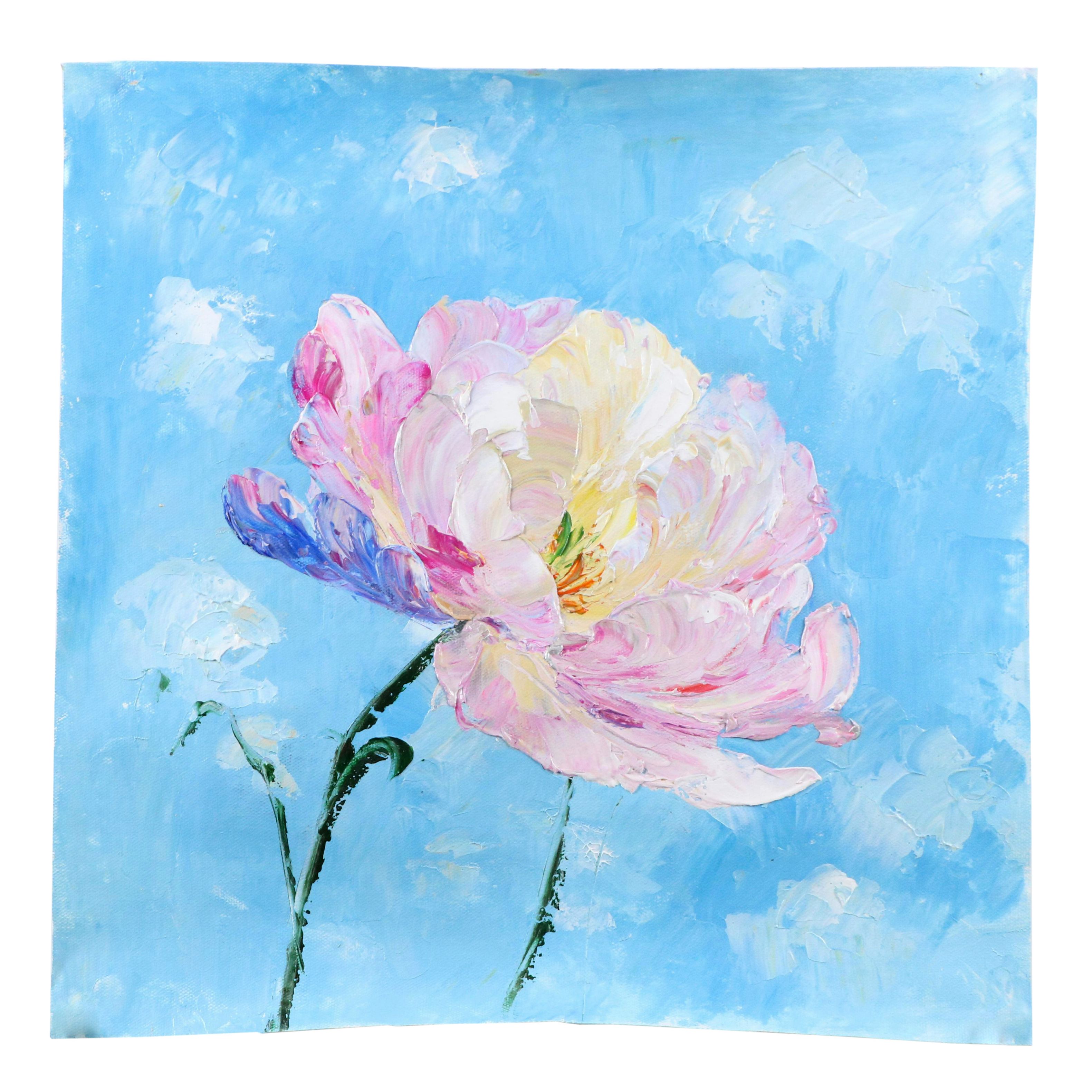 Ping Floral Oil Painting, 21st Century