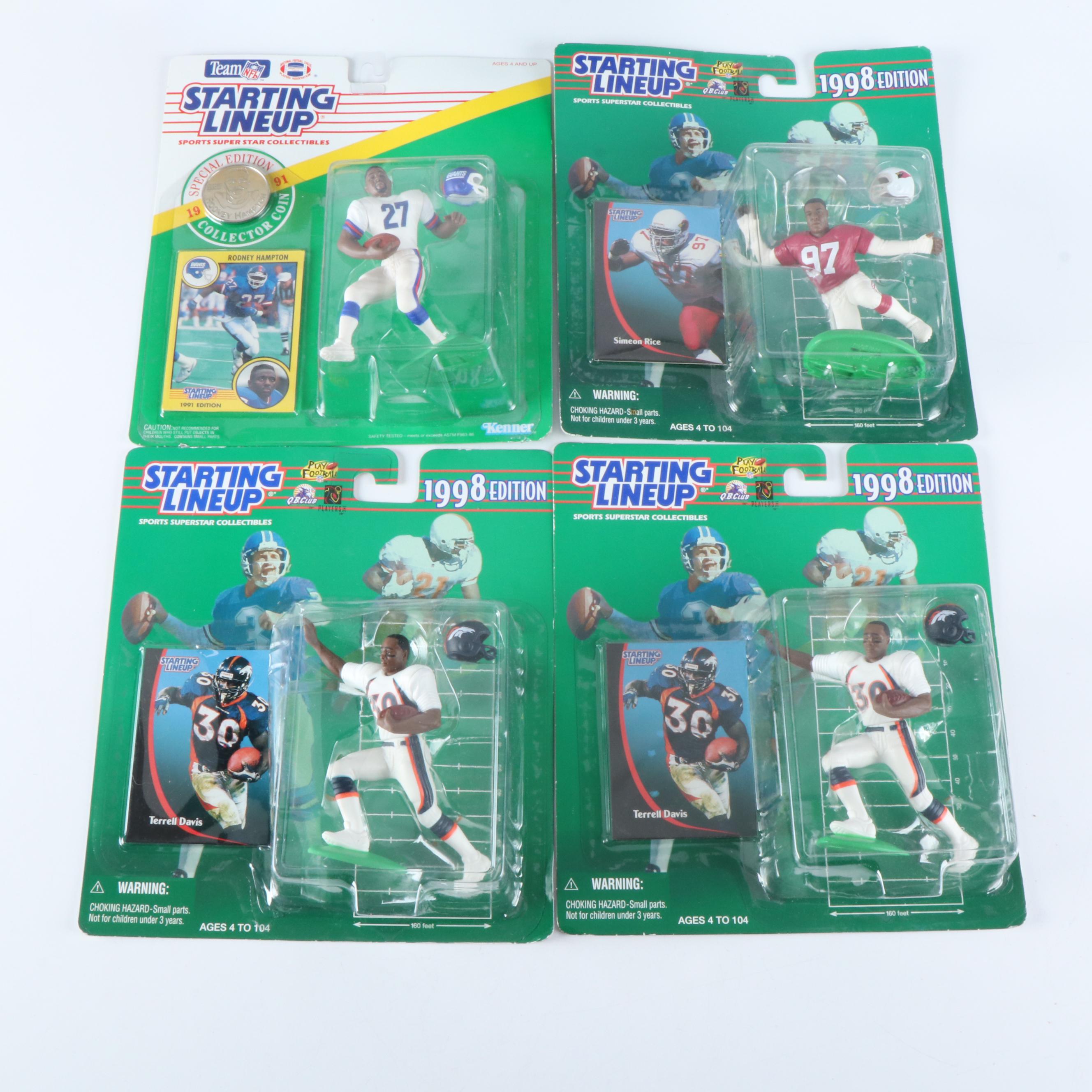 Sports Action Figures, Two Footballs and Trading Cards