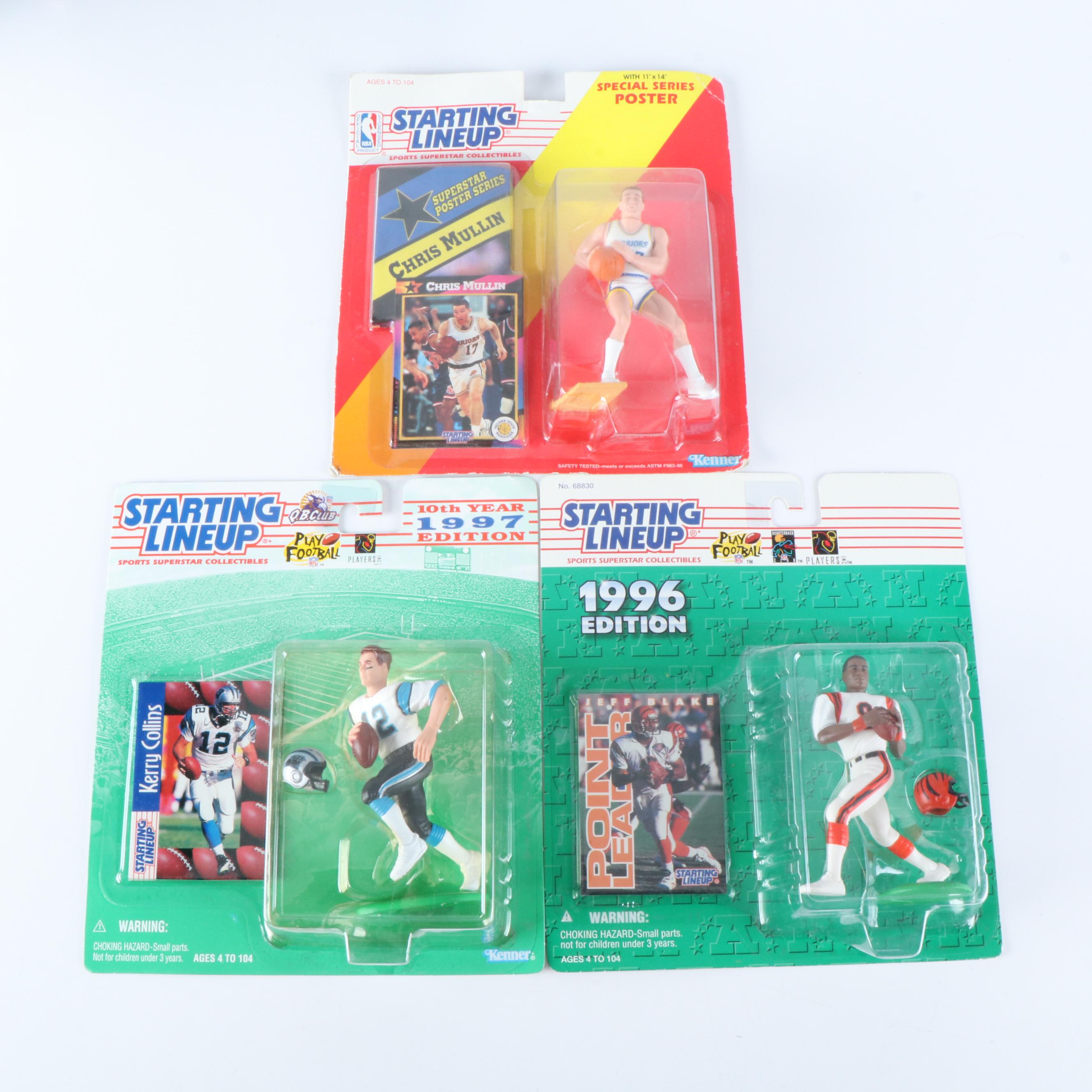 Sports Action Figures, Two Footballs and Trading Cards