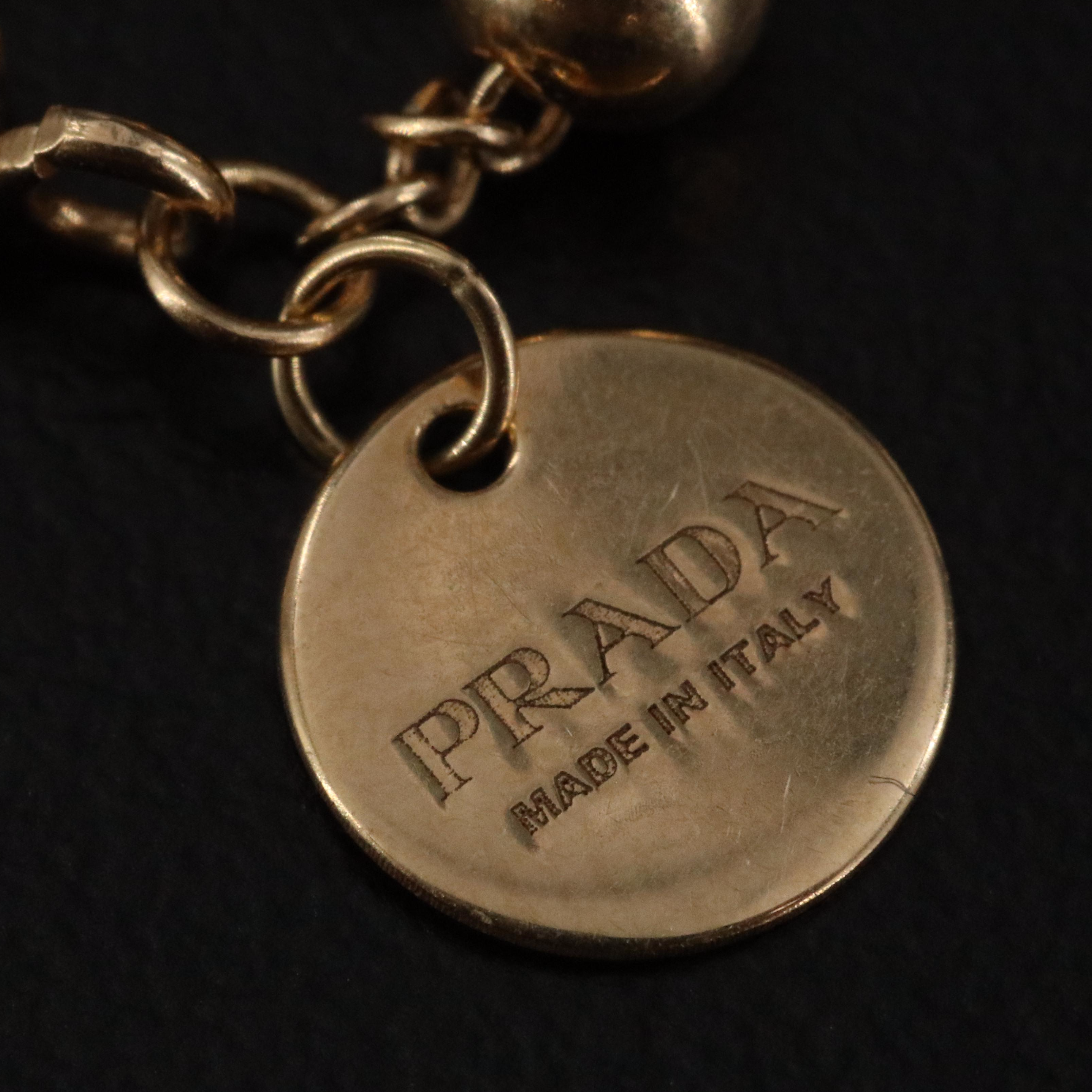 Prada Bunny Jewels 18K Ball Bead Necklace with COA