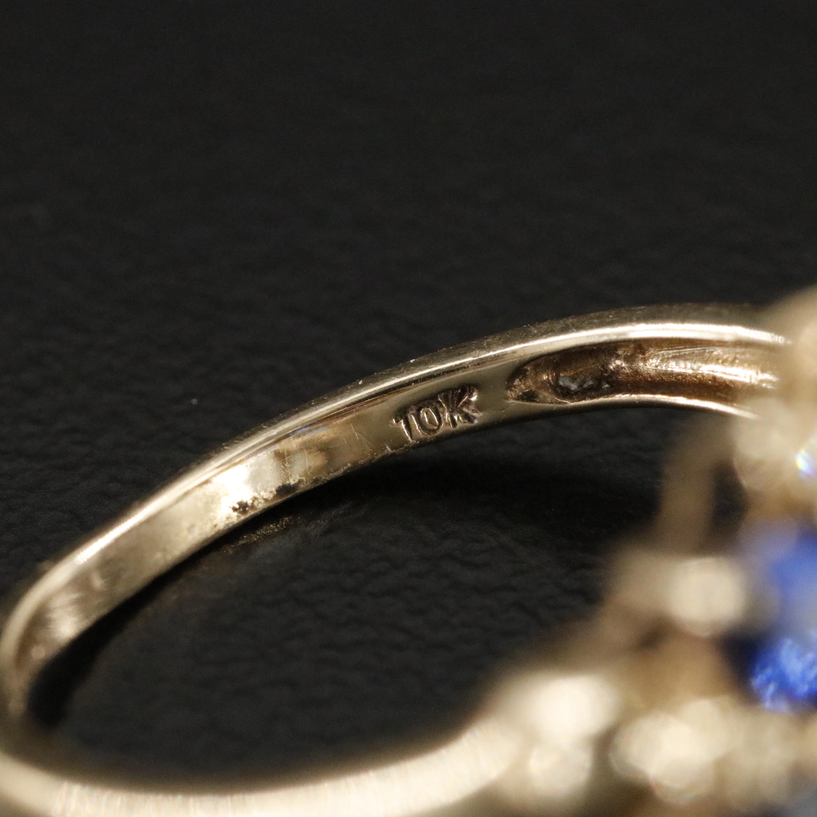 10K Sapphire and Diamond Ring