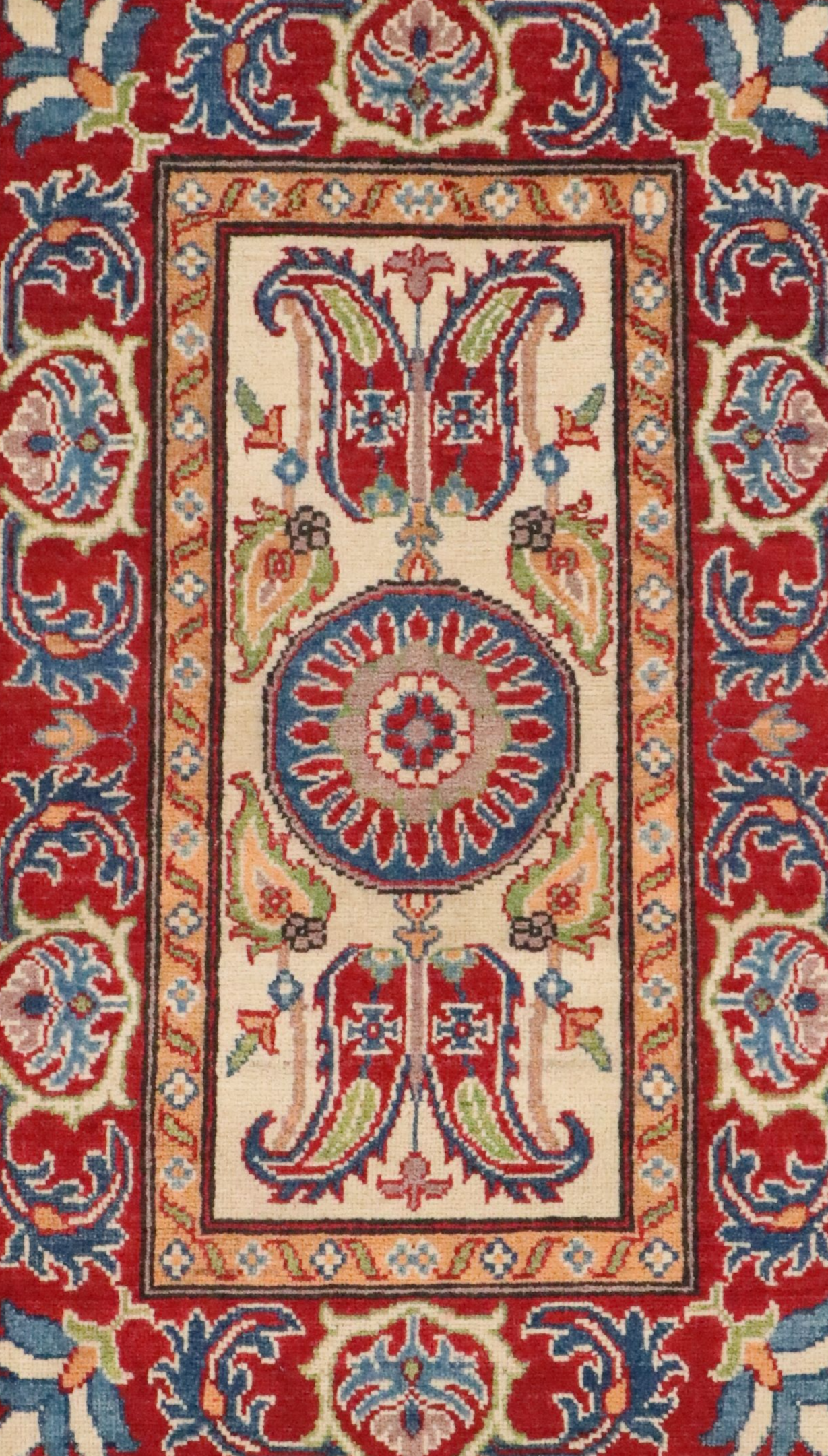2'7 x 4'2 Hand-Knotted Afghan Kazak Accent Rug