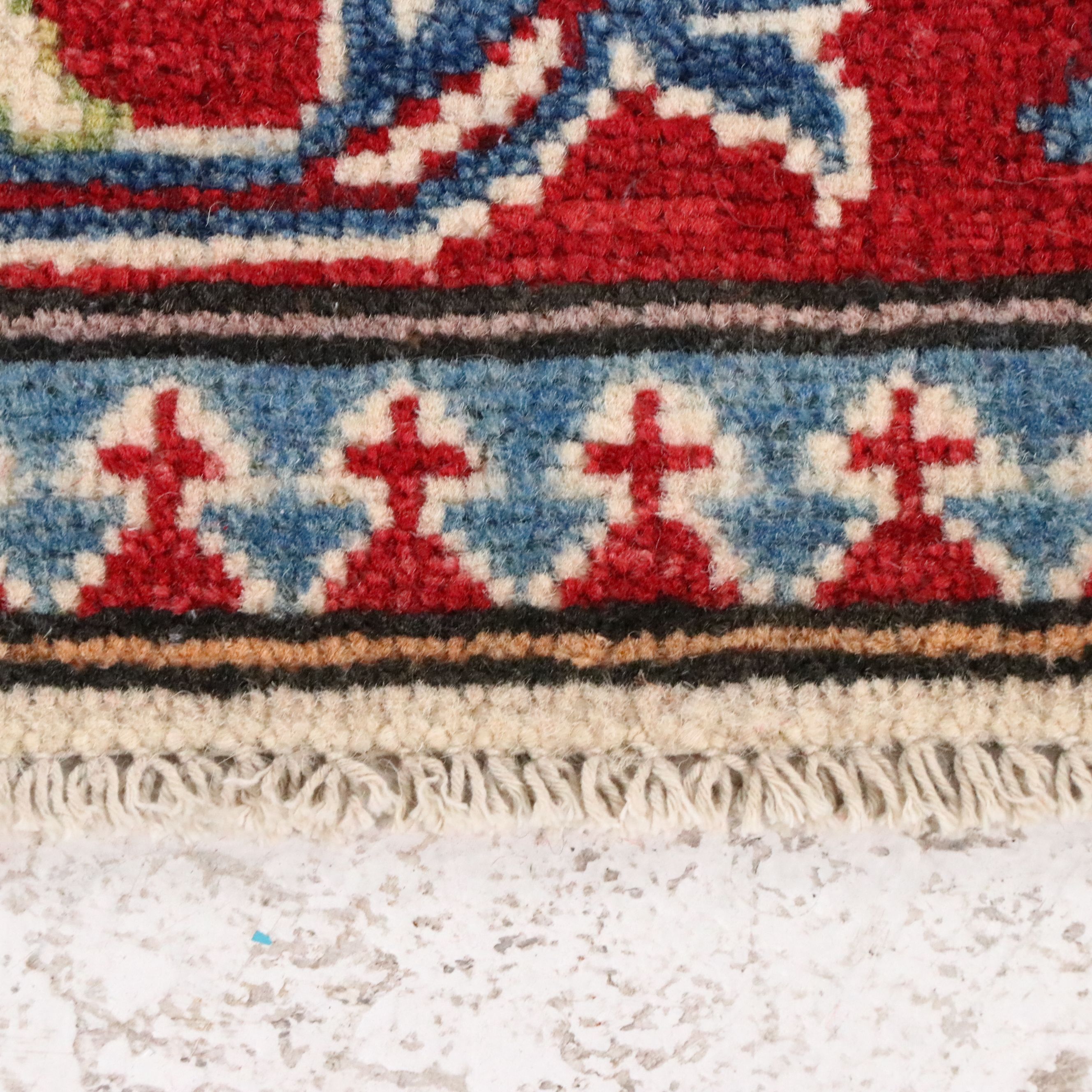 2'7 x 4'2 Hand-Knotted Afghan Kazak Accent Rug