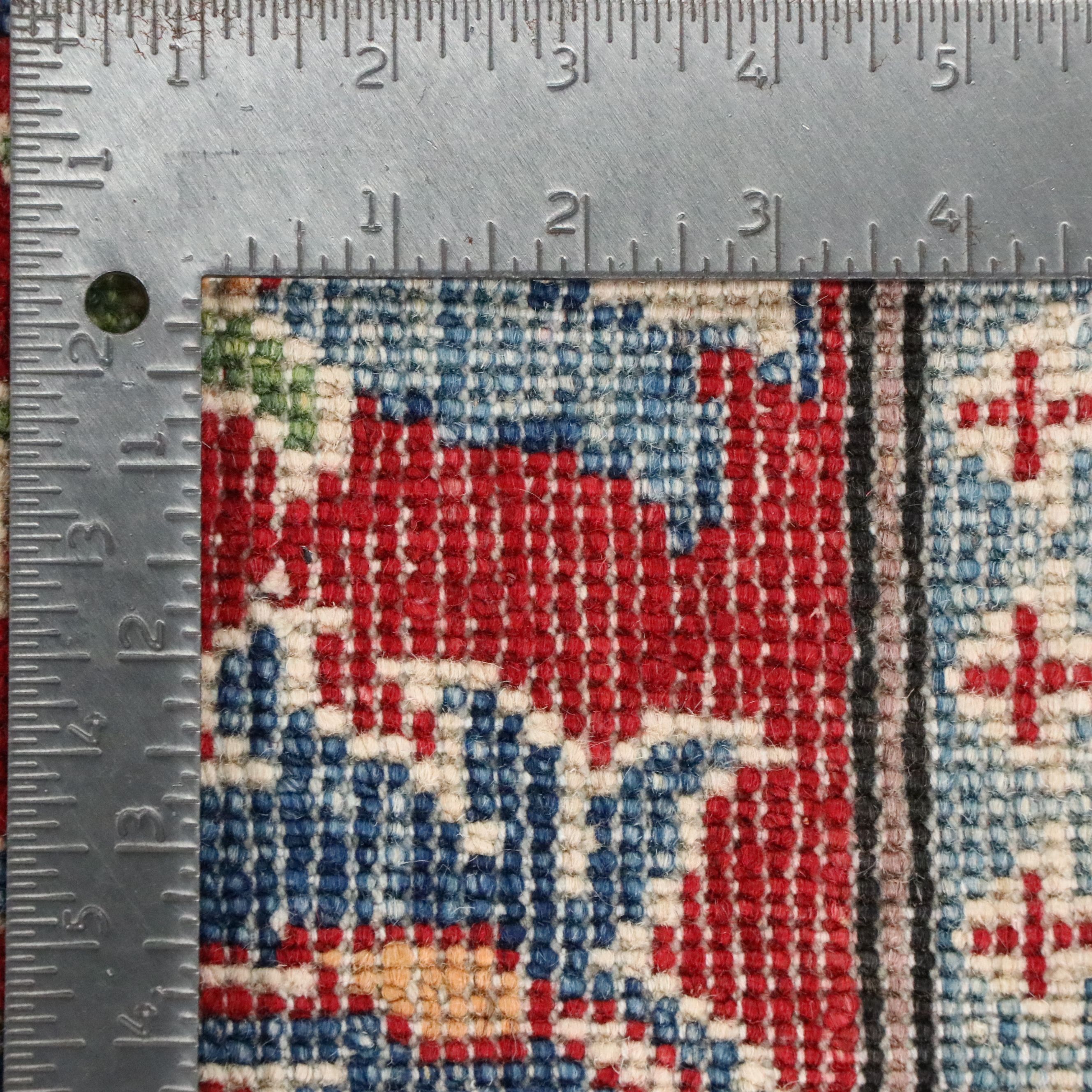 2'7 x 4'2 Hand-Knotted Afghan Kazak Accent Rug