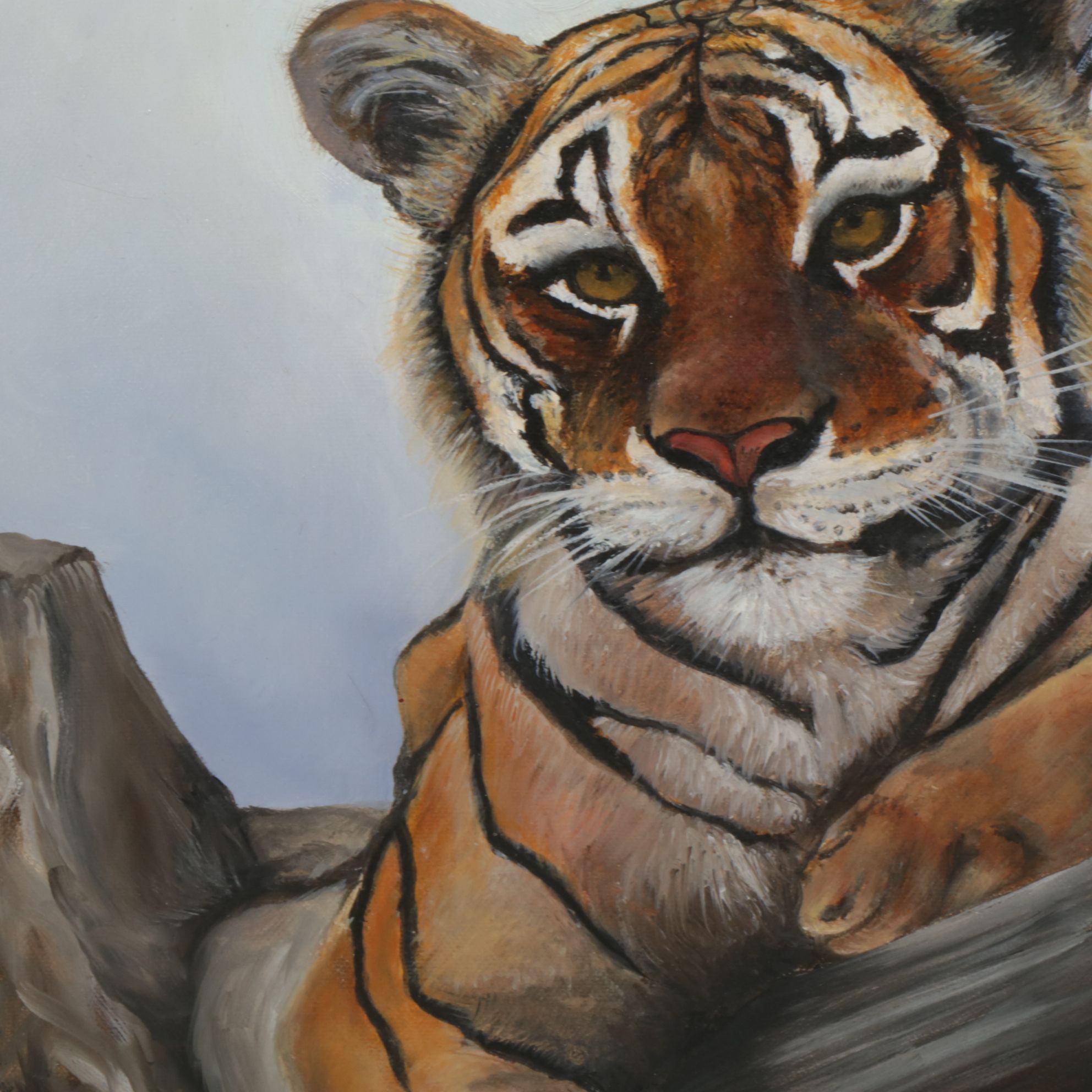 Joyce Fisher Wildlife Portrait Oil Painting "Burning Bright", Early 21st Century