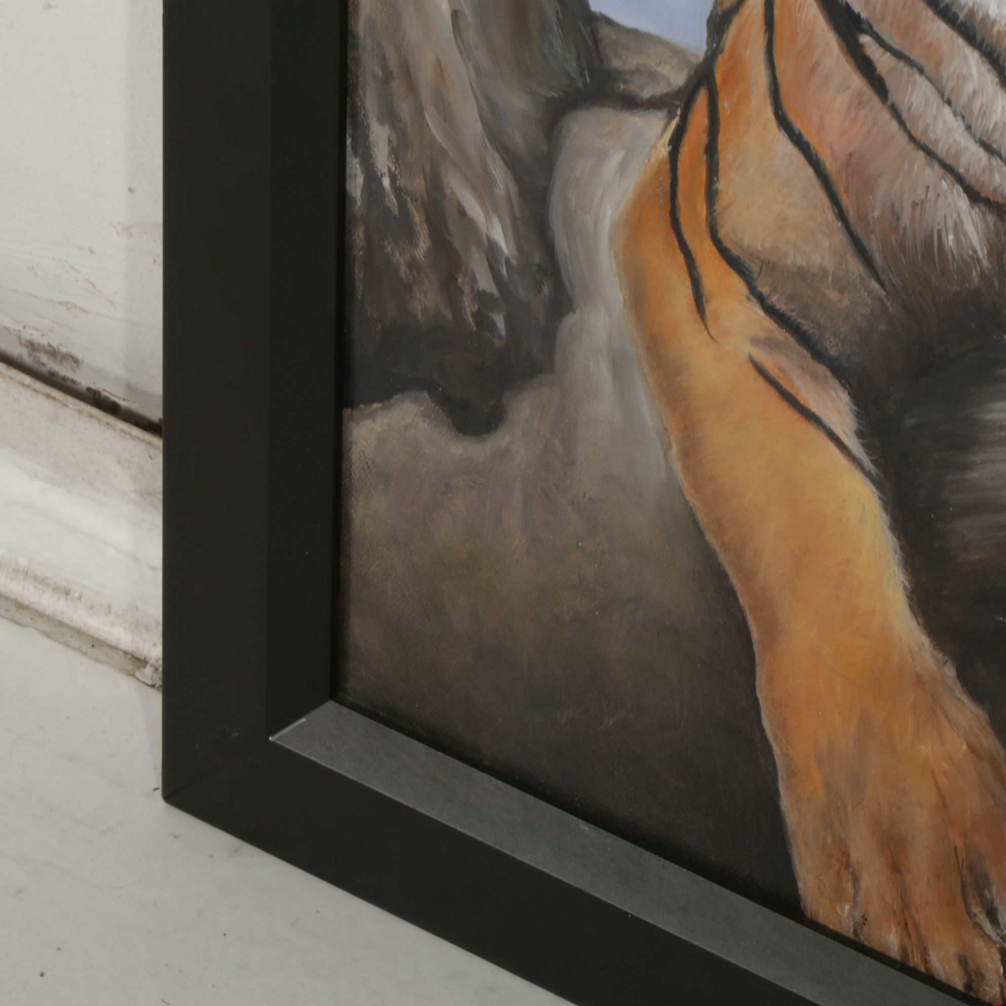 Joyce Fisher Wildlife Portrait Oil Painting "Burning Bright", Early 21st Century