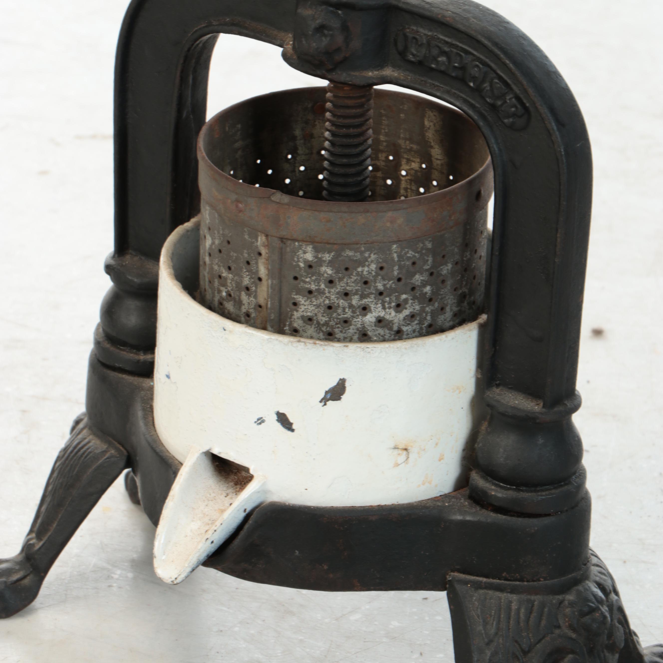 Footed Cast Iron Press