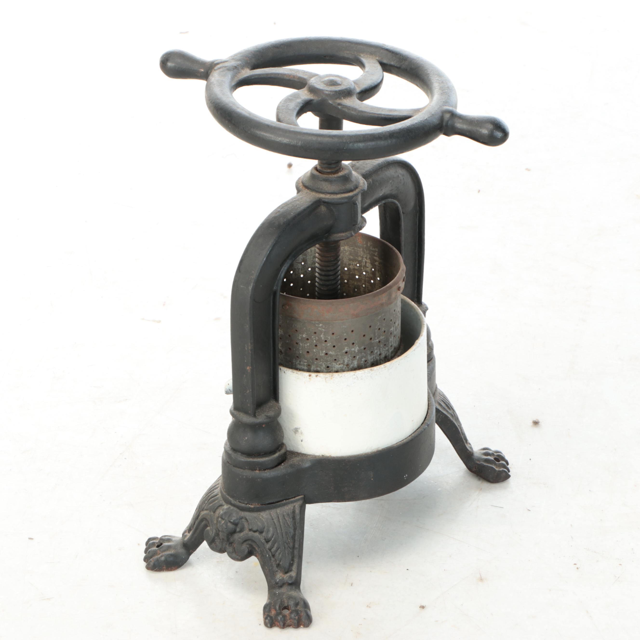 Footed Cast Iron Press