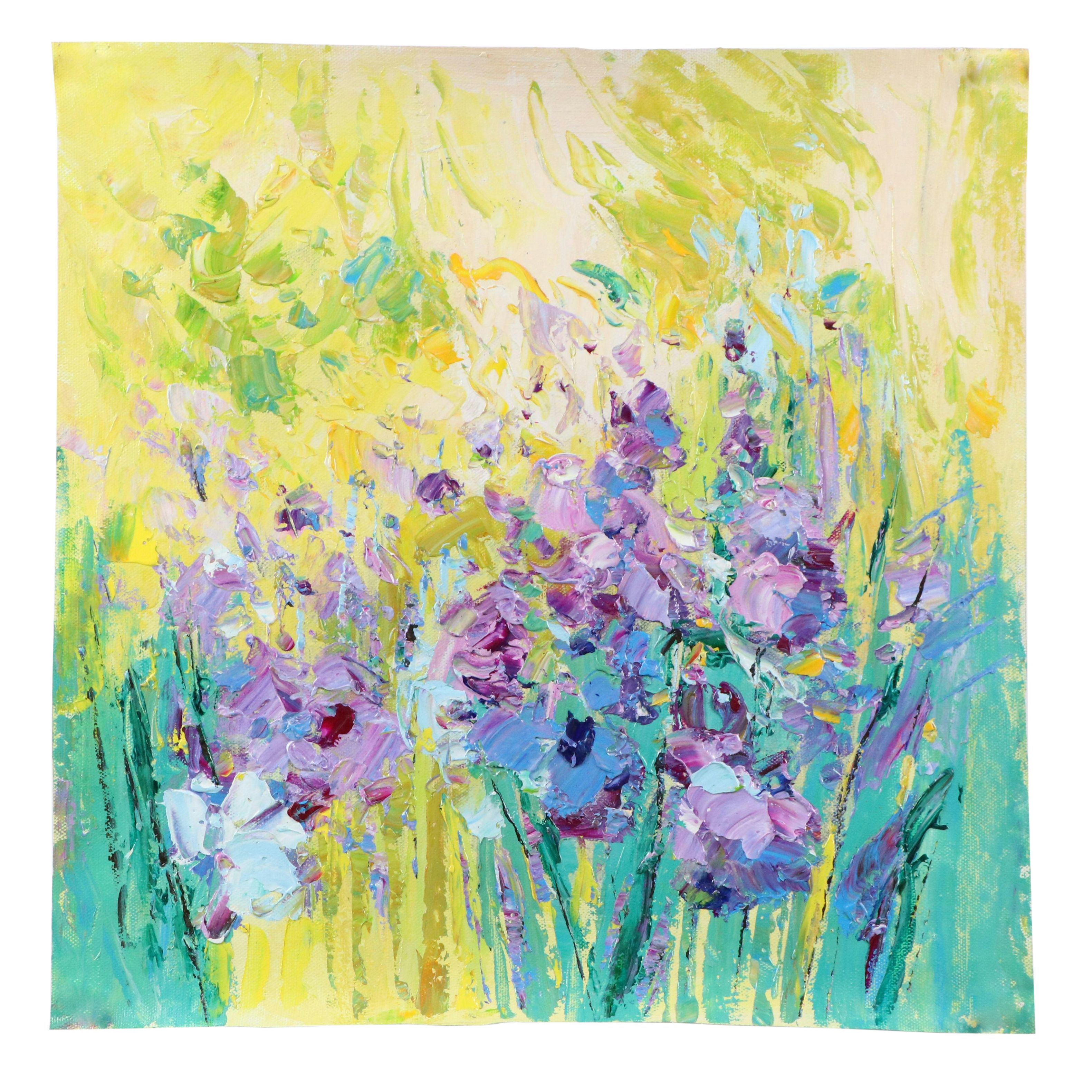 Ping Floral Landscape Oil Painting, 21st Century