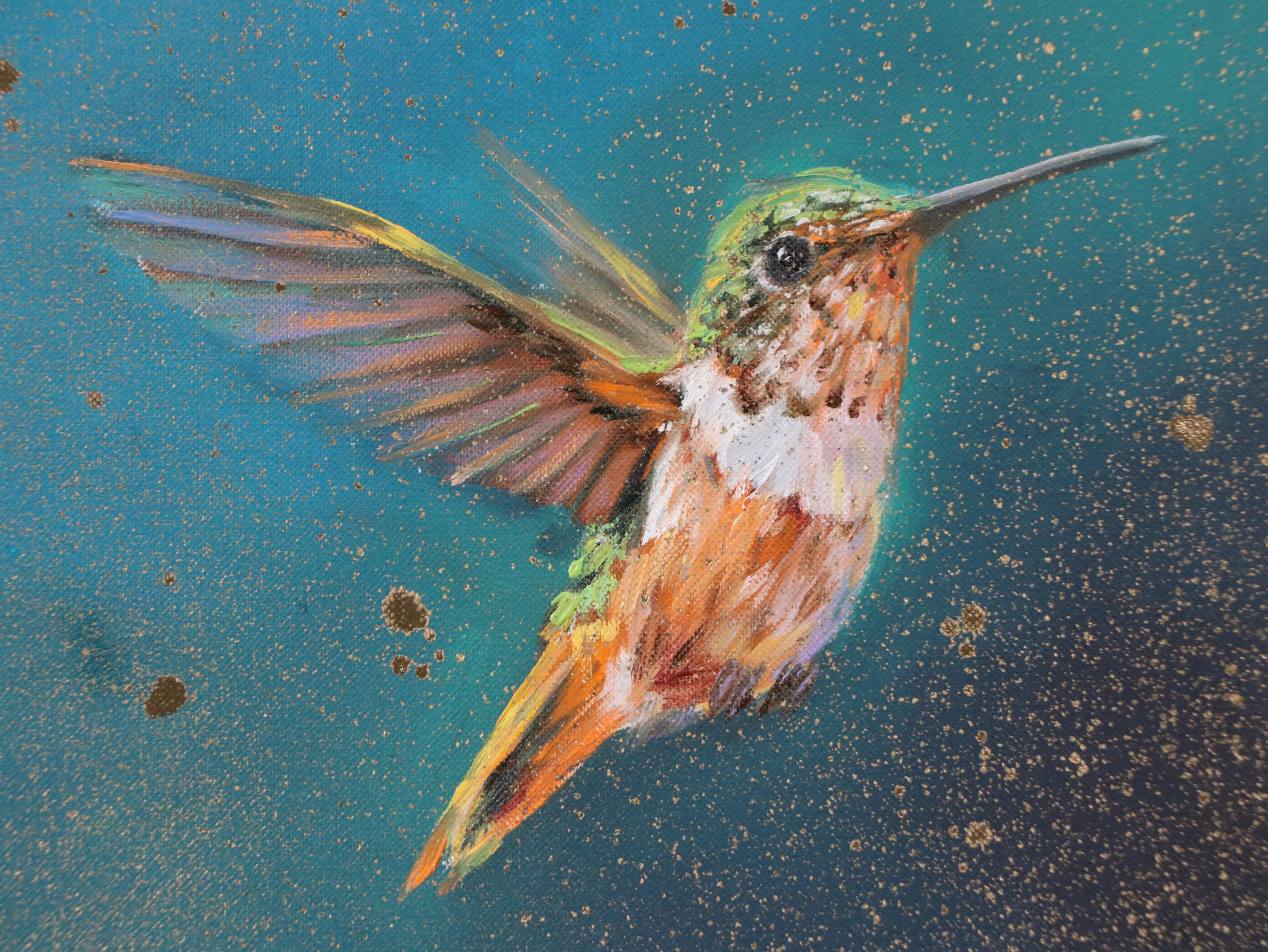 Inga Kovalenko Oil Painting of a Hummingbird, 2025
