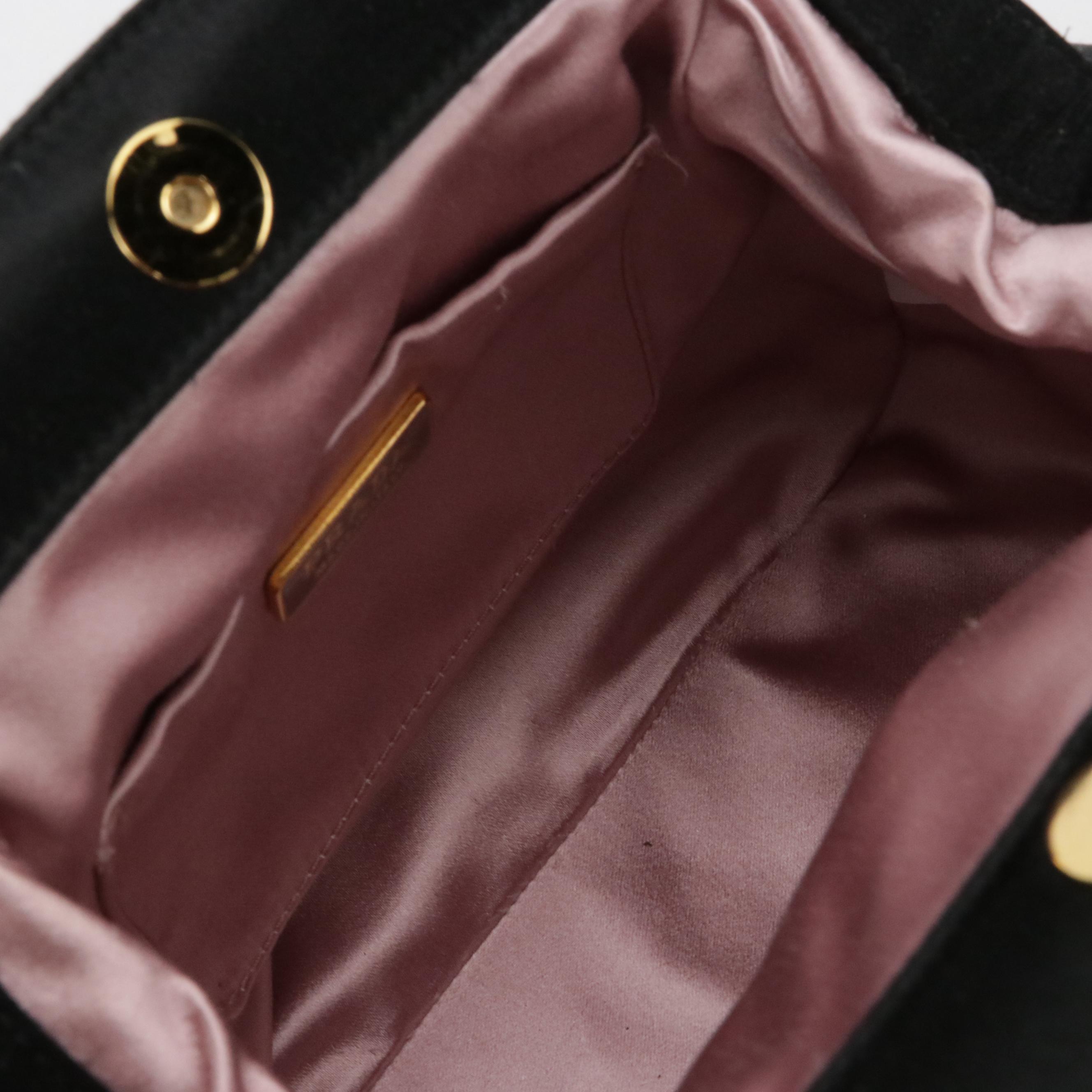 Prada Black Satin Frame Handbag