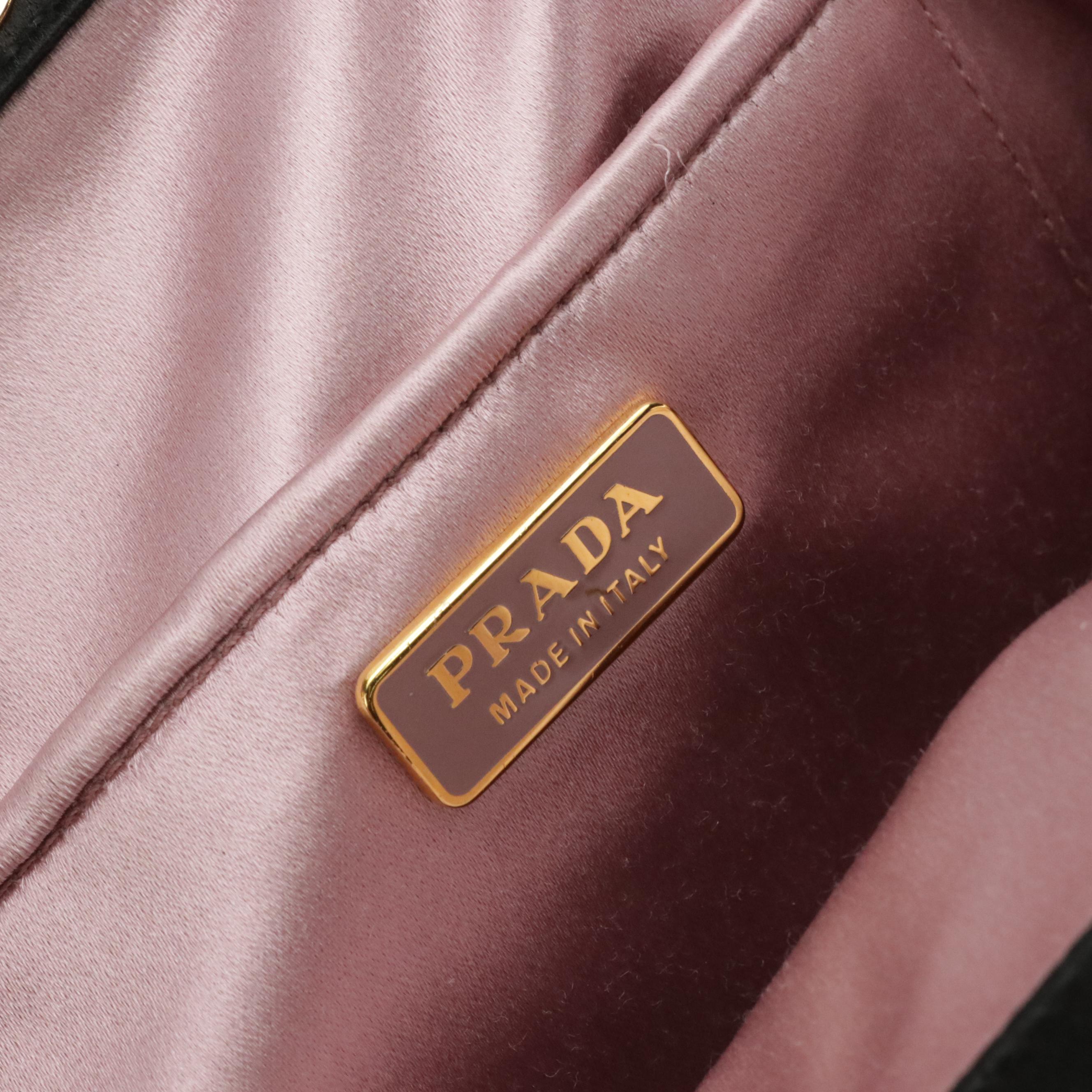 Prada Black Satin Frame Handbag