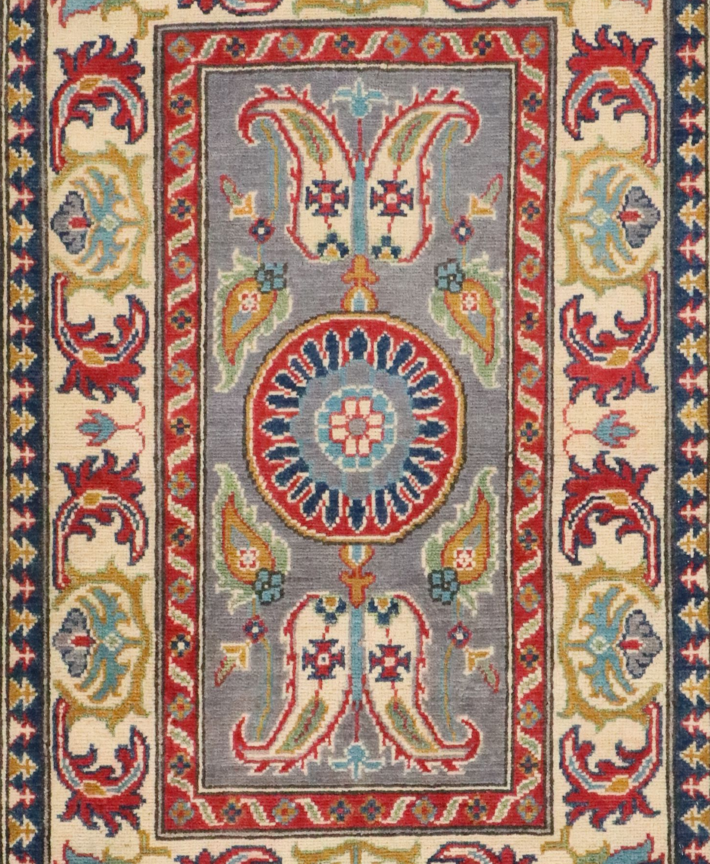 2'8 x 4'3 Hand-Knotted Afghan Kazak Accent Rug