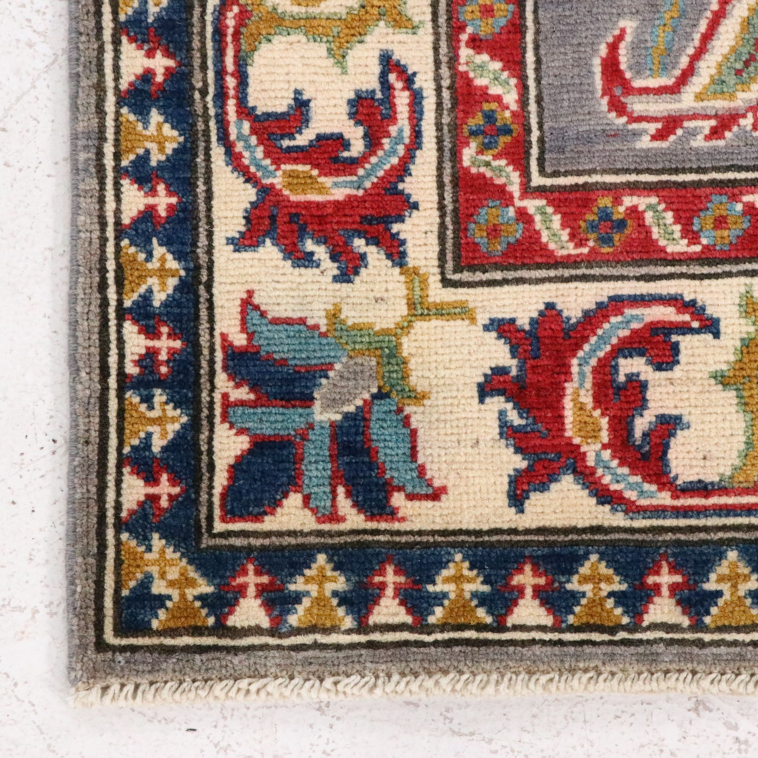 2'8 x 4'3 Hand-Knotted Afghan Kazak Accent Rug