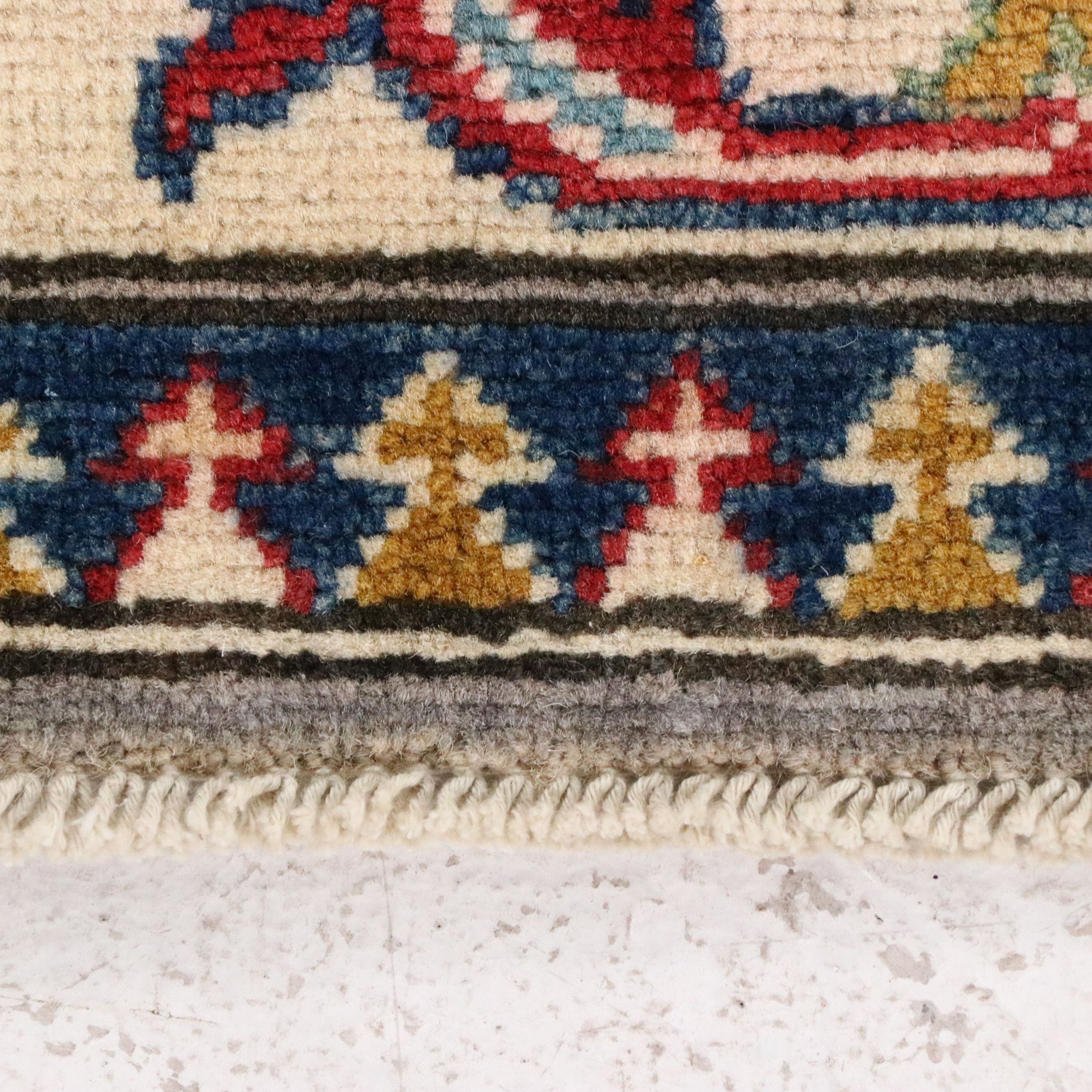 2'8 x 4'3 Hand-Knotted Afghan Kazak Accent Rug