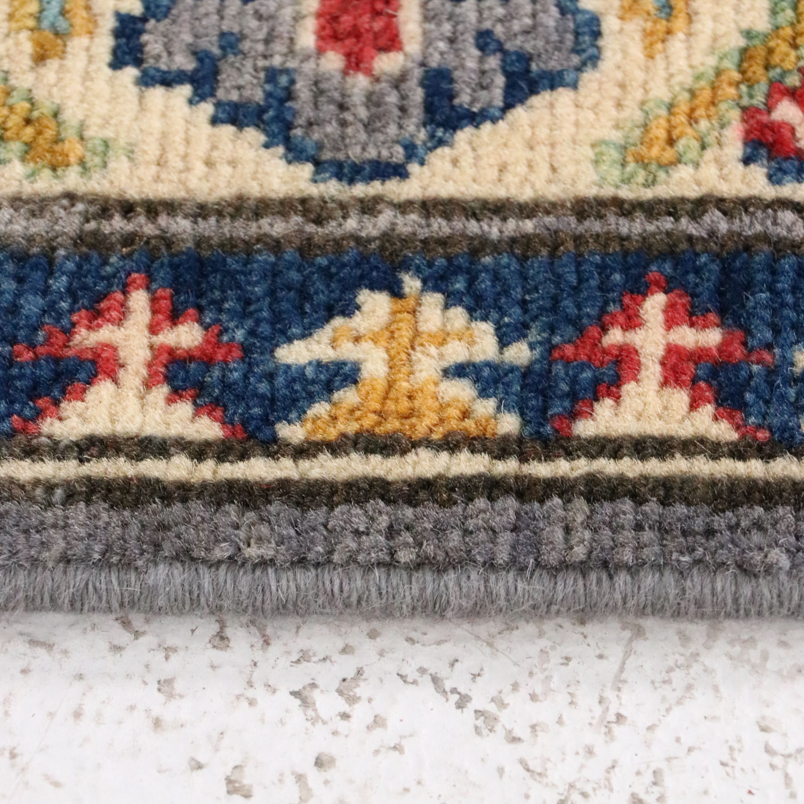 2'8 x 4'3 Hand-Knotted Afghan Kazak Accent Rug