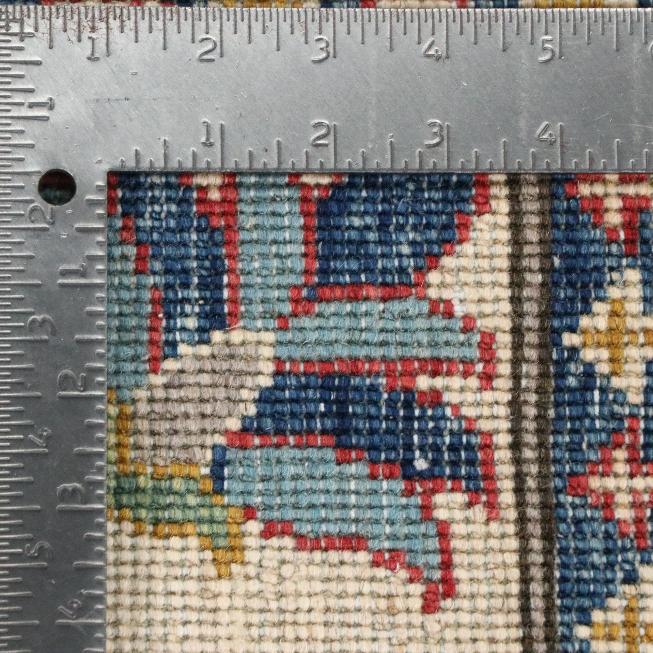 2'8 x 4'3 Hand-Knotted Afghan Kazak Accent Rug