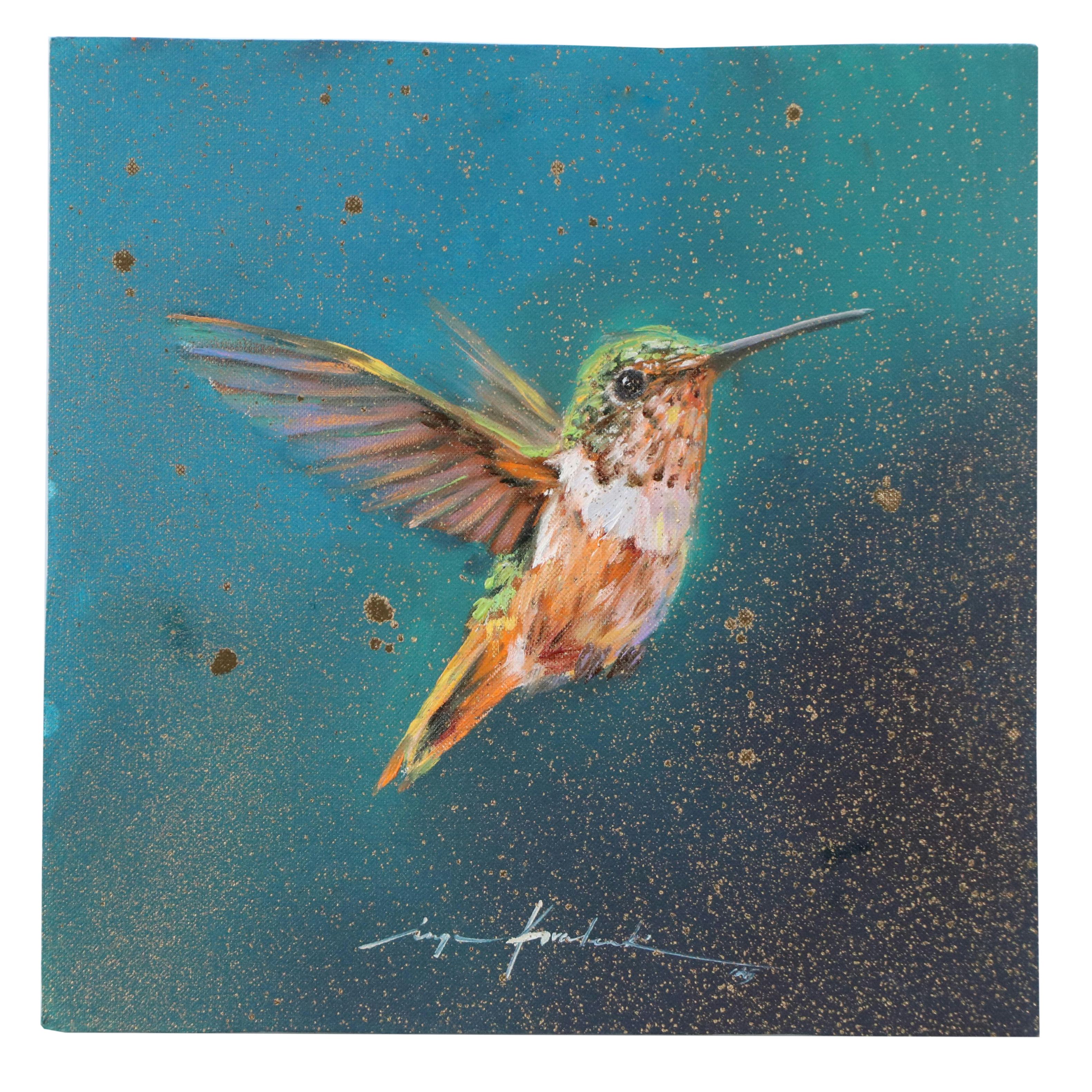 Inga Kovalenko Oil Painting of a Hummingbird, 2025