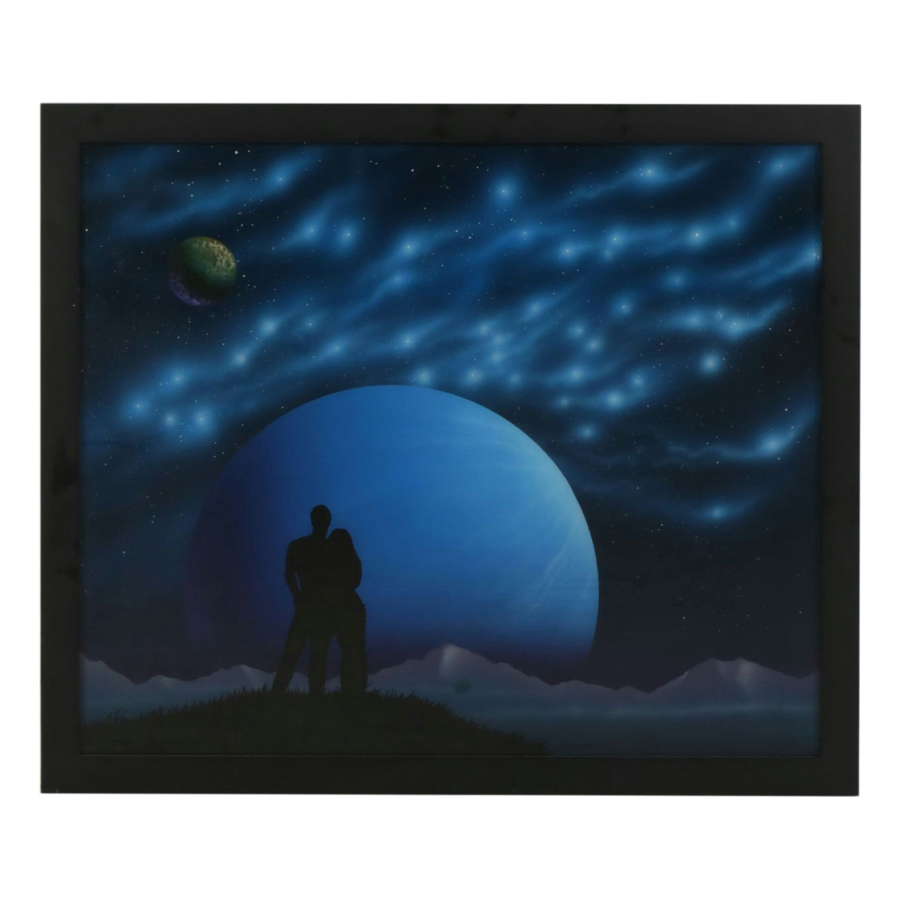 Silhouette Style Serigraph of Stargazing "Lookout Point", Early 21st Century