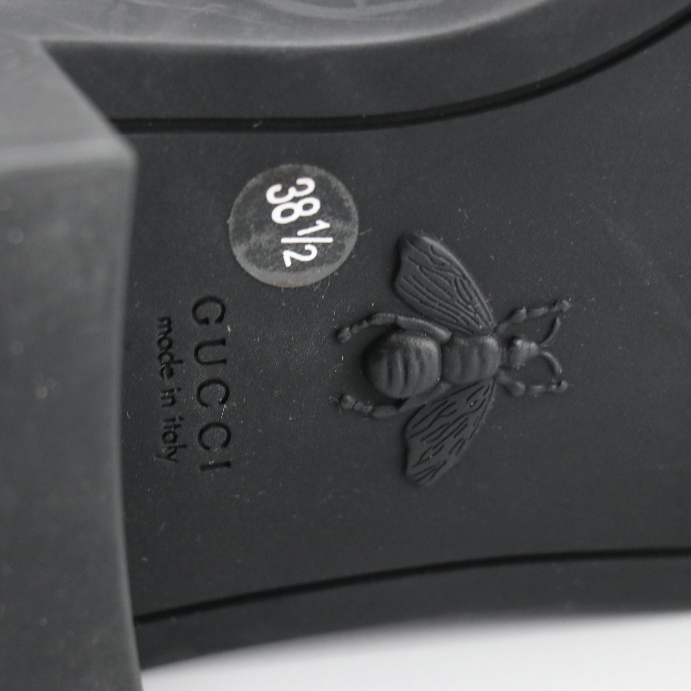 Gucci GG Marmont Strap Combat Boots in Jumbo Monogram Canvas & Calfskin Leather