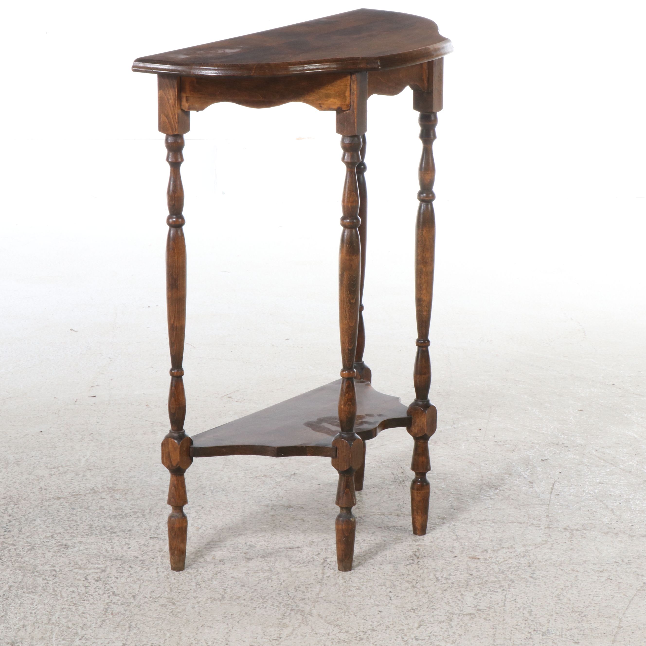 Edwardian Console Table with Stretcher Shelf, Early 20th Century