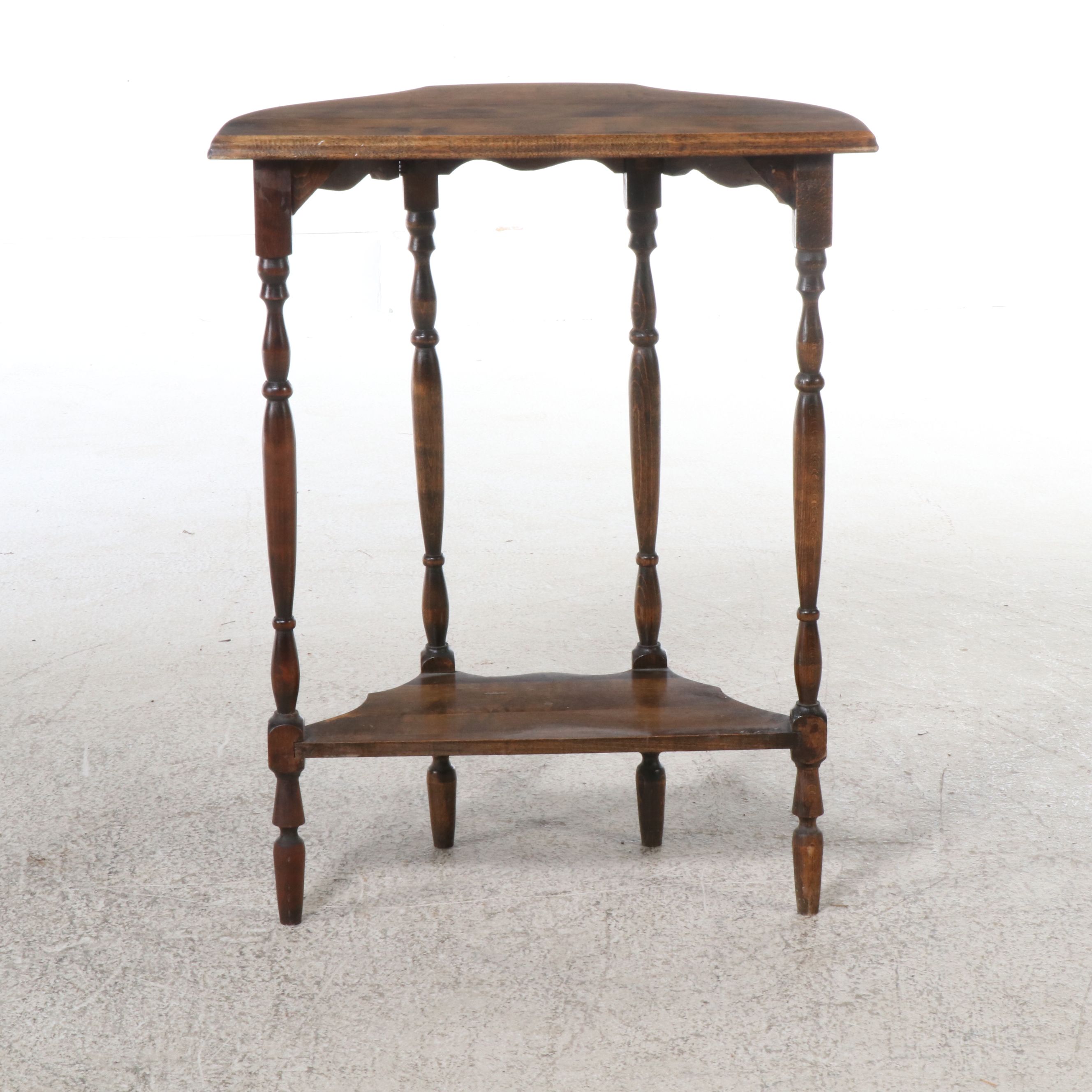 Edwardian Console Table with Stretcher Shelf, Early 20th Century