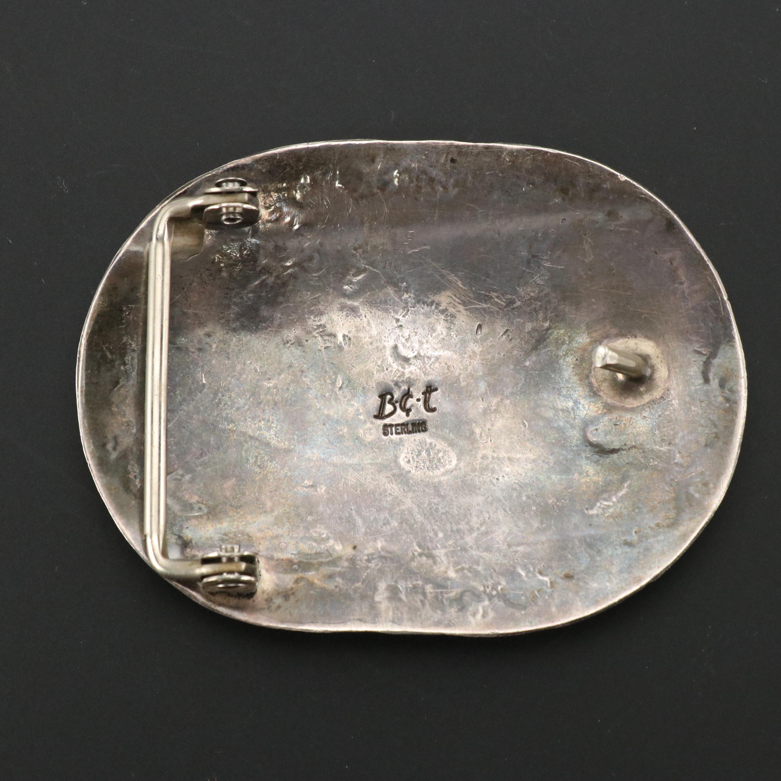 Floyd Becenti Jr. Navajo Diné Sterling Silver Storyteller Belt Buckle