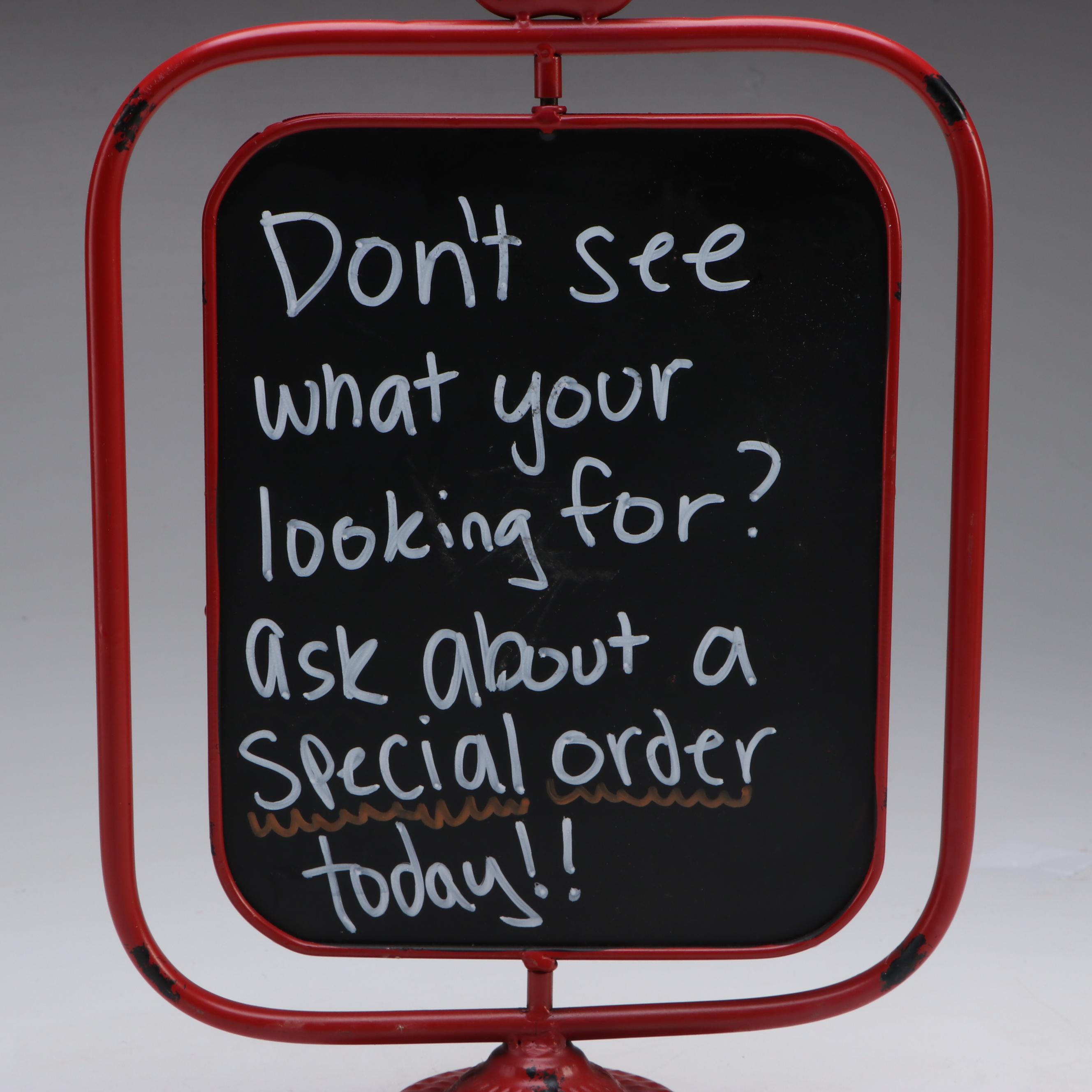 Americana Red Apple Chalkboard Sign