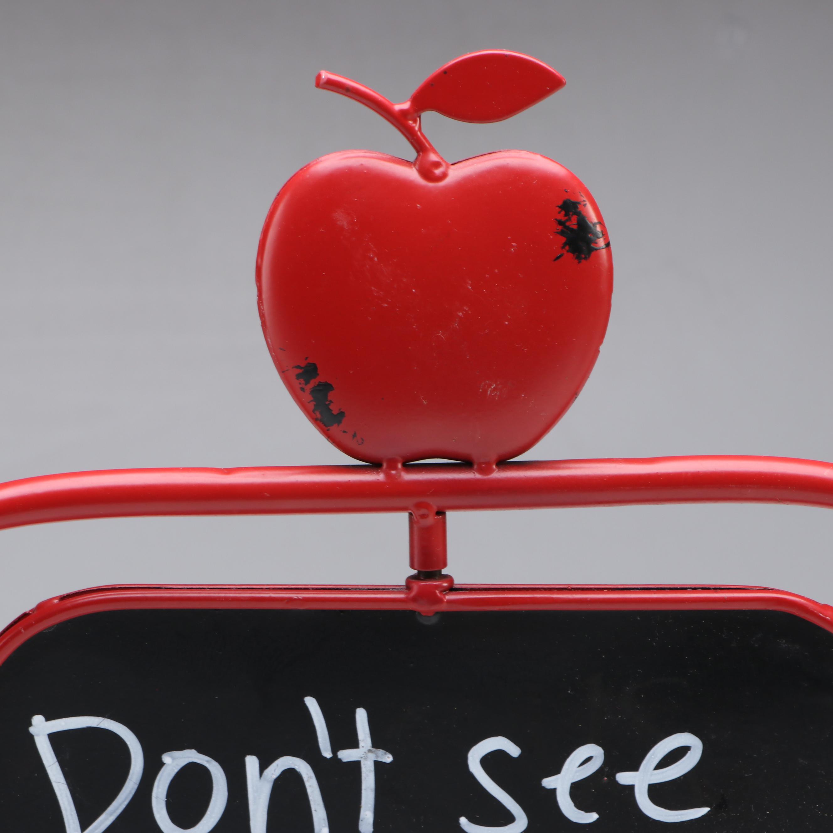 Americana Red Apple Chalkboard Sign