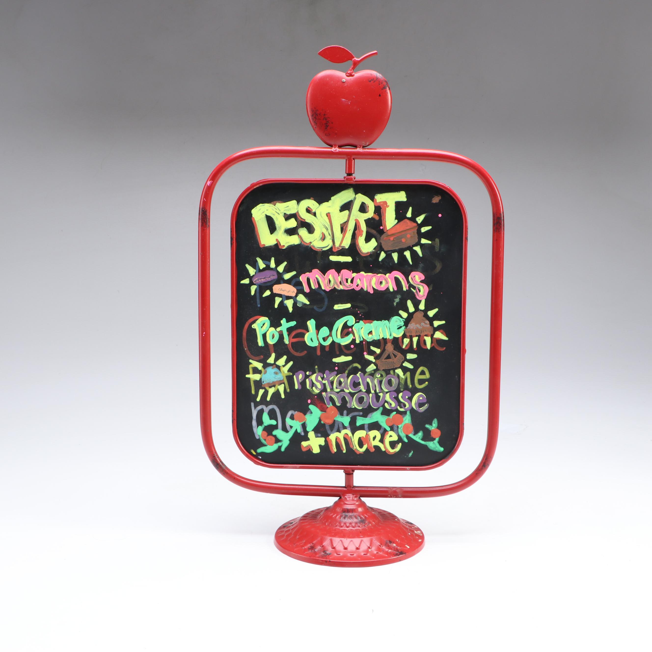 Americana Red Apple Chalkboard Sign
