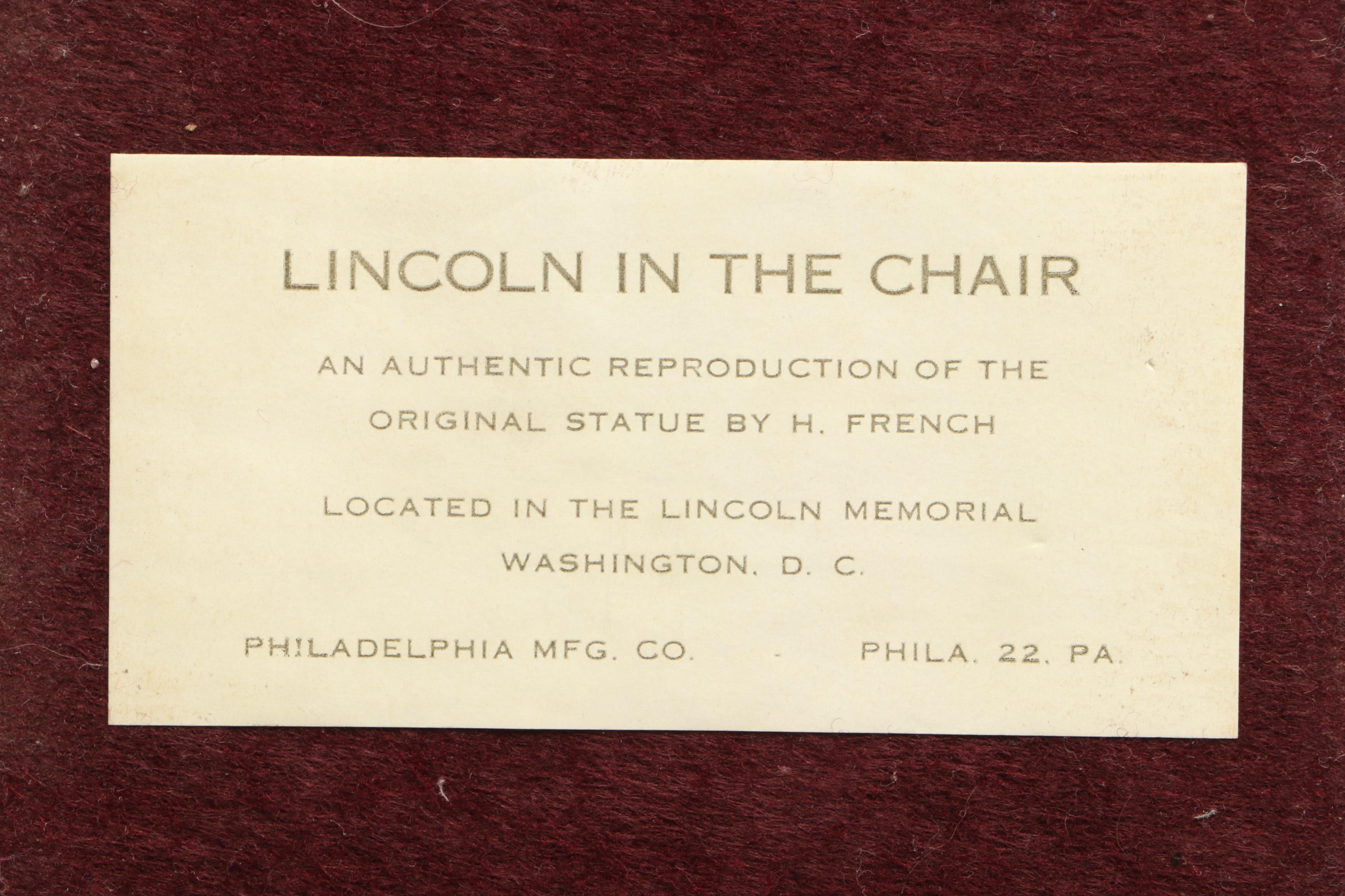 Philadelphia Mfg. Co. "Lincoln In The Chair" Marble and Brass Bookends