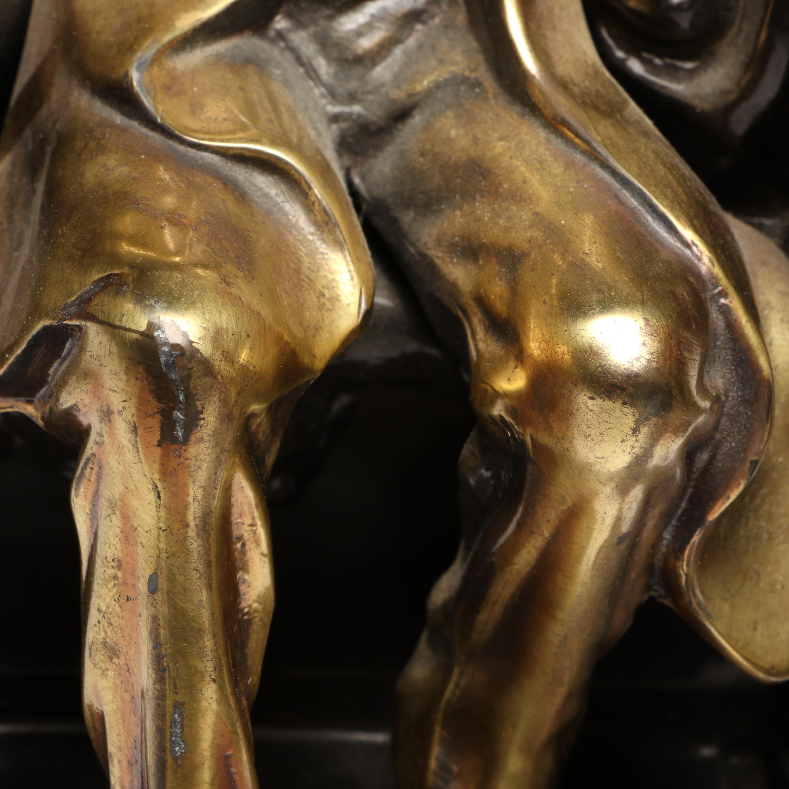 Philadelphia Mfg. Co. "Lincoln In The Chair" Marble and Brass Bookends