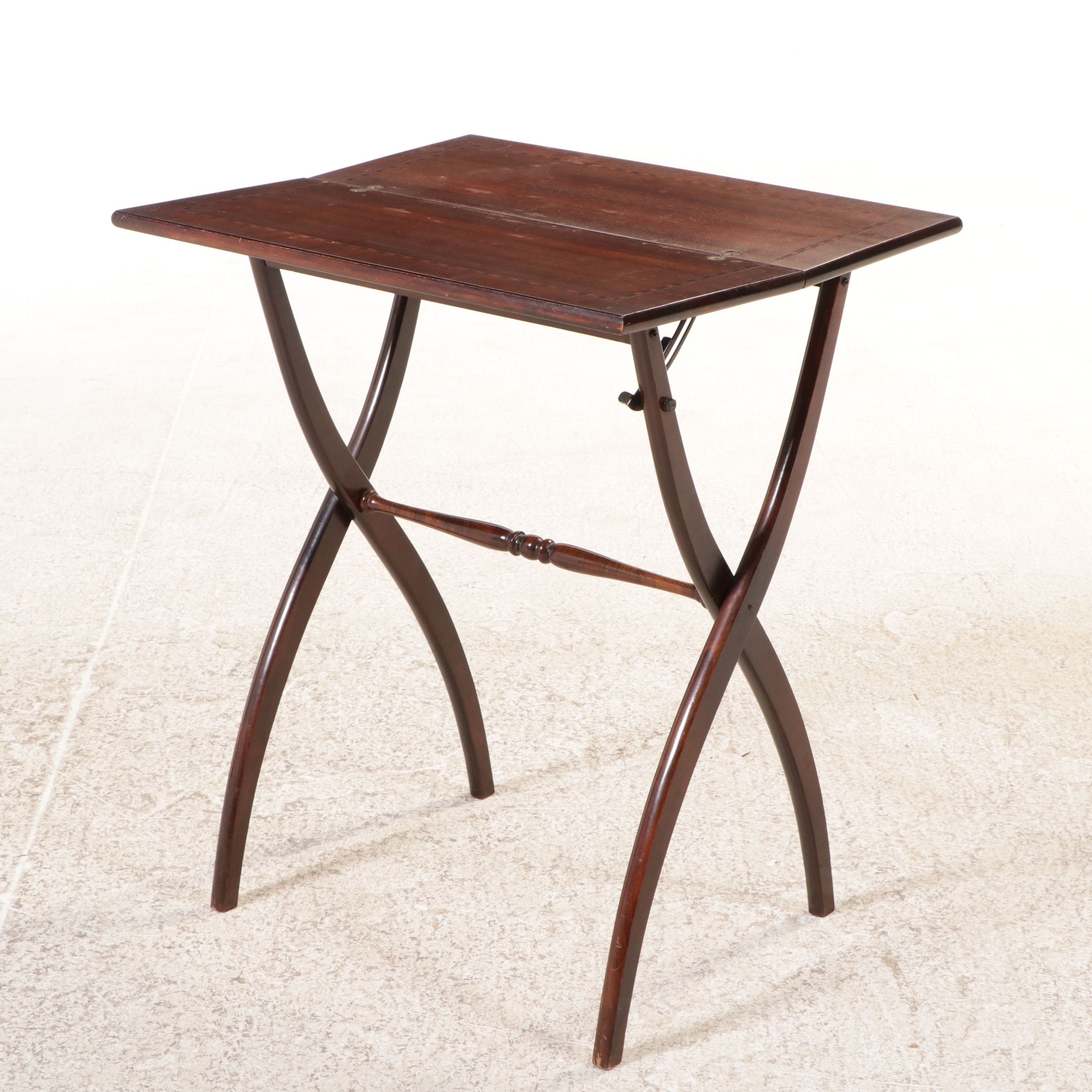 Curule-Form Mahogany Folding Table