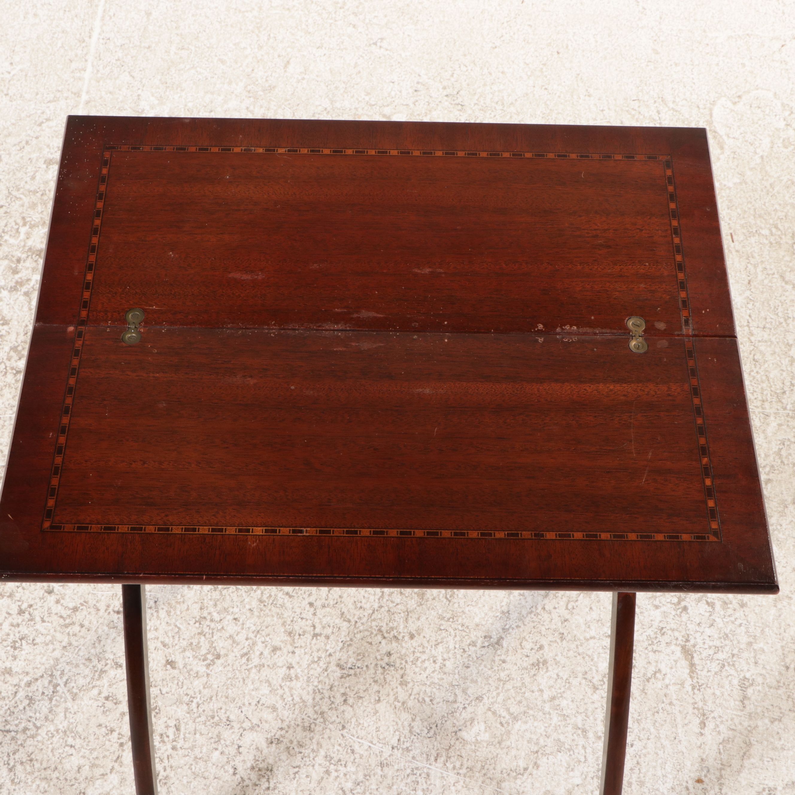 Curule-Form Mahogany Folding Table