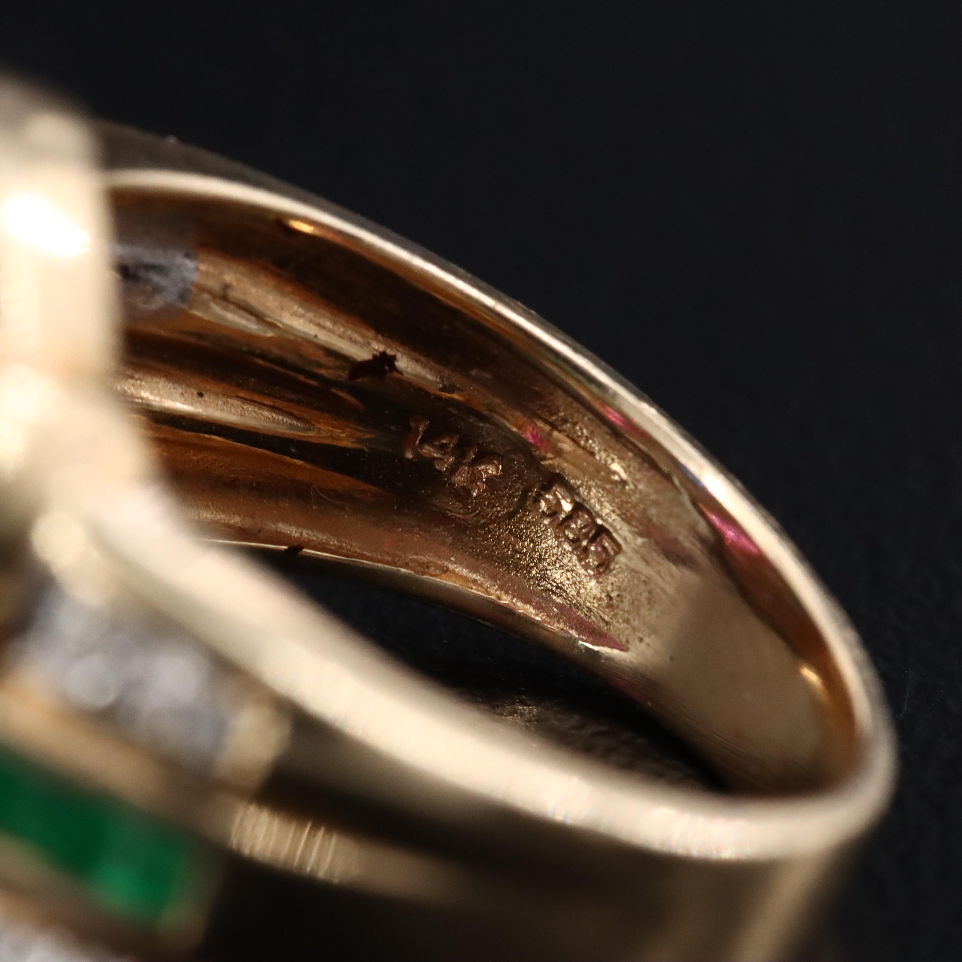 14K Sapphire, Ruby, Emerald and Diamond Ring