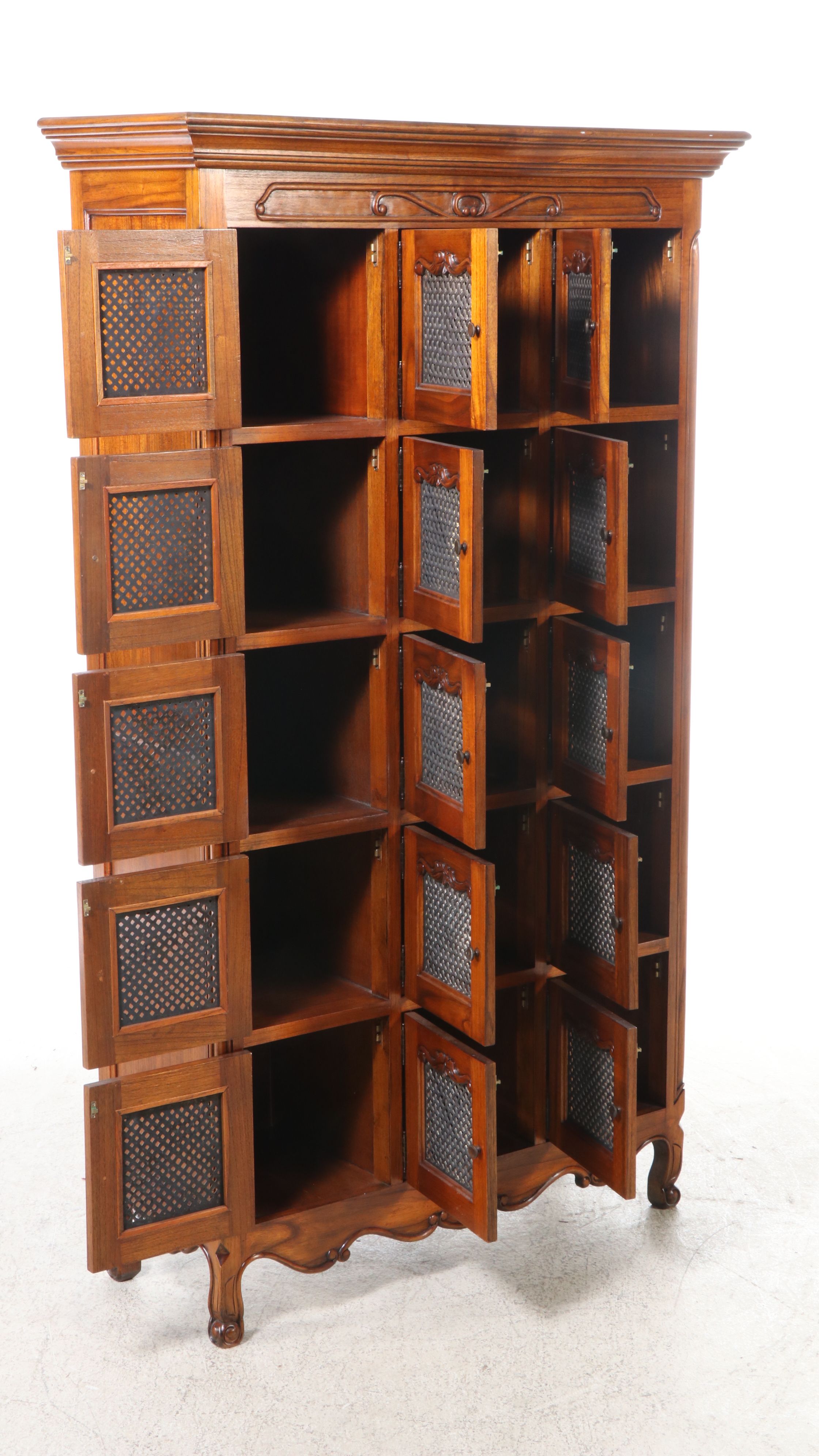 French Provincial Style Fifteen-Door Cabinet