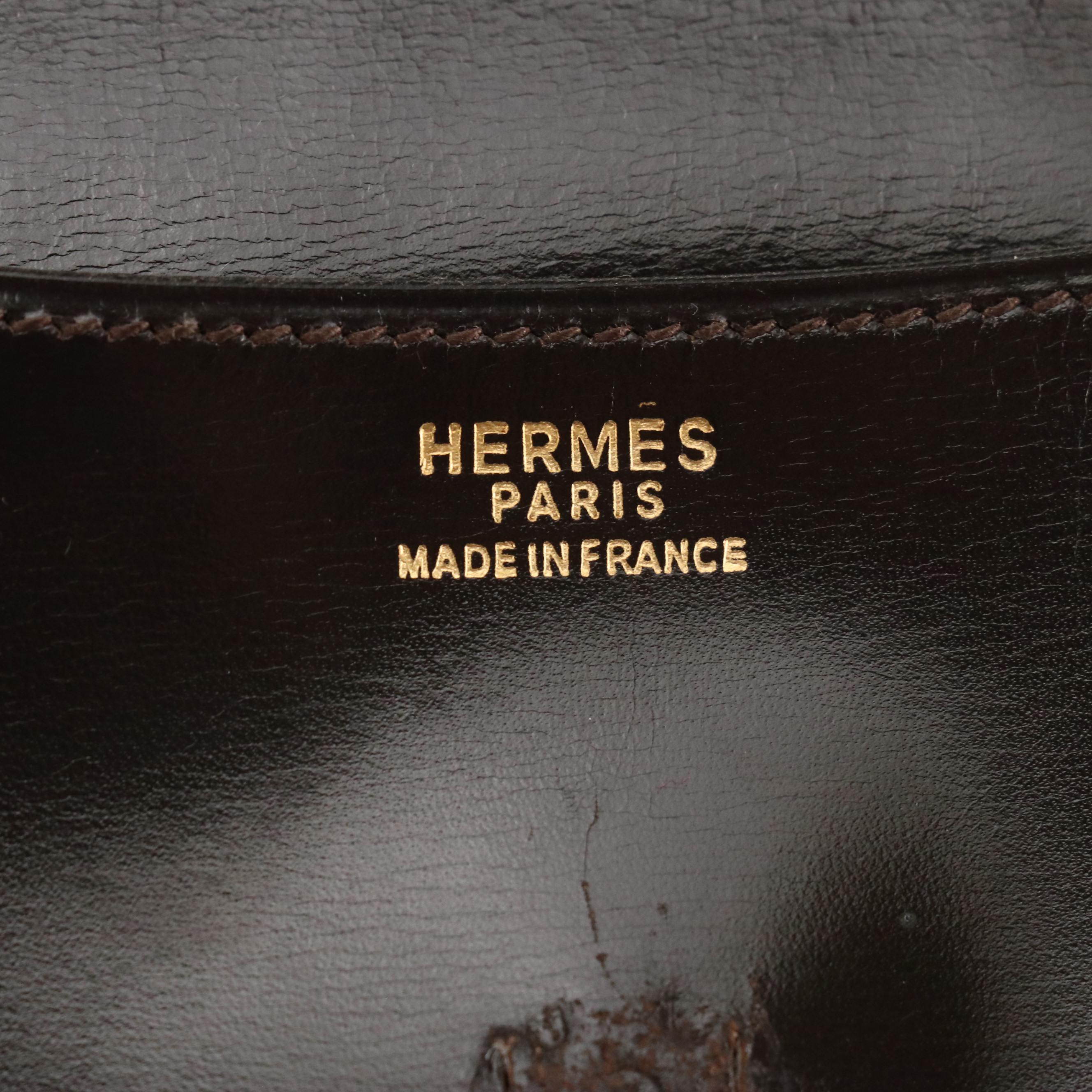 Hermès Rio Envelope Clutch in Dark Brown Gulliver Leather, 1970s