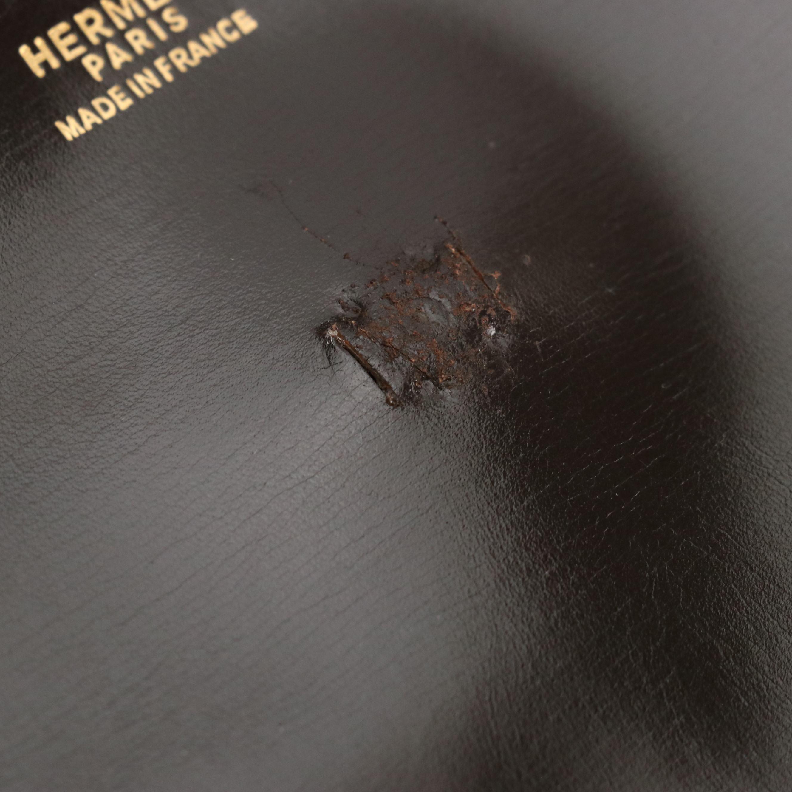 Hermès Rio Envelope Clutch in Dark Brown Gulliver Leather, 1970s