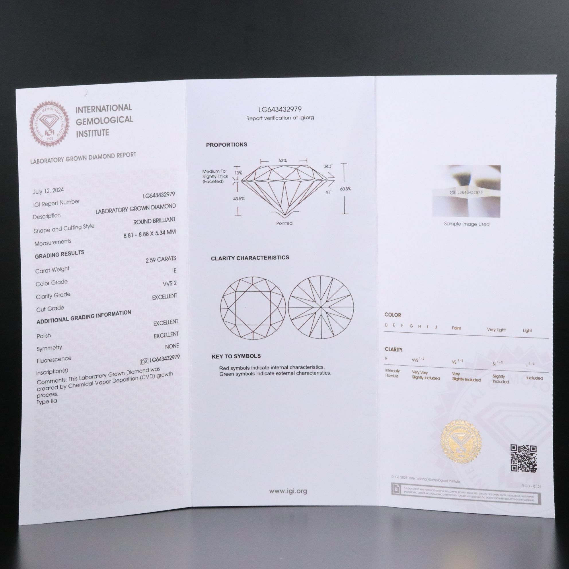 Platinum 5.17 CTW Lab Grown Diamond Stud Earrings with IGI Reports