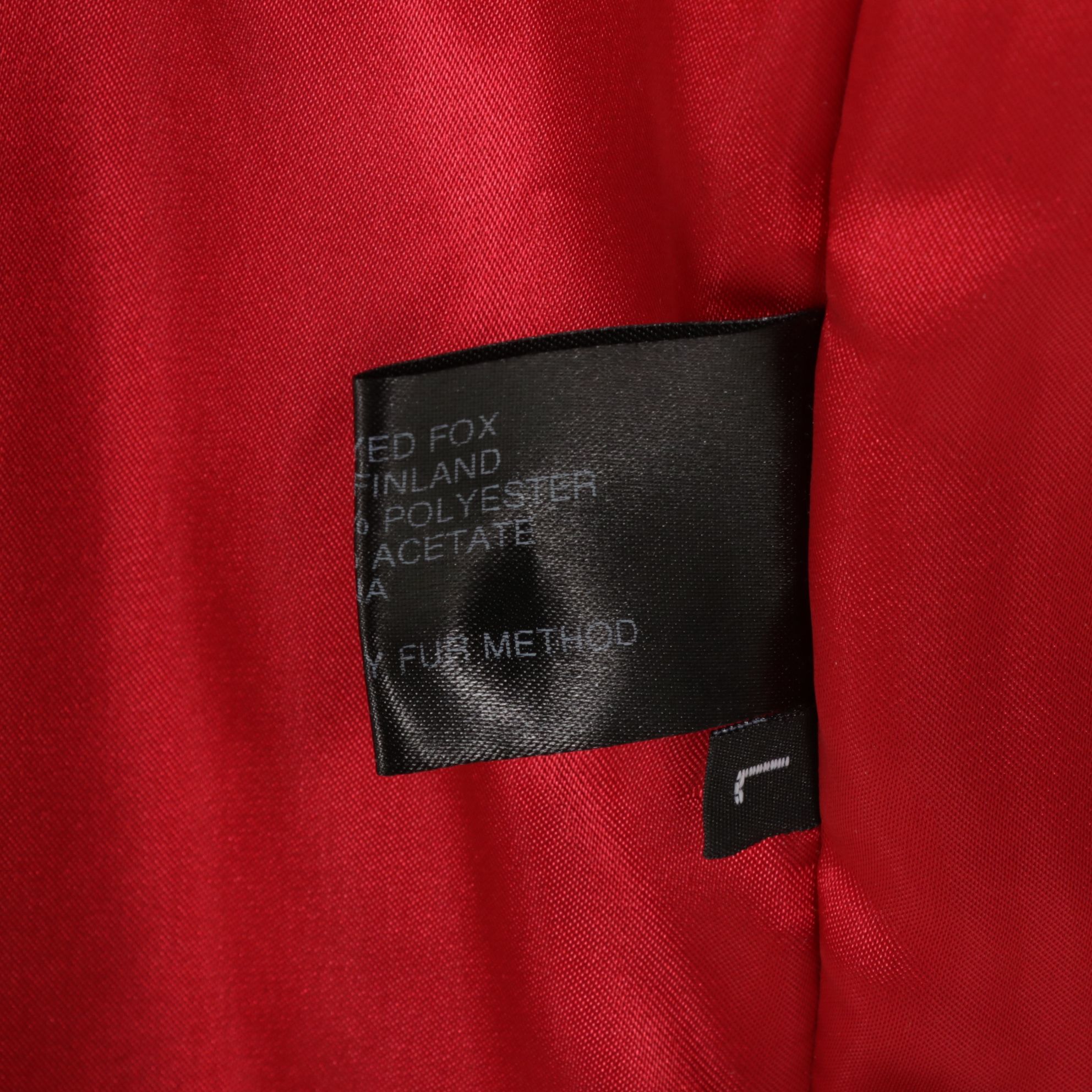 Red Parka with Dyed Fox Fur Trim Hood