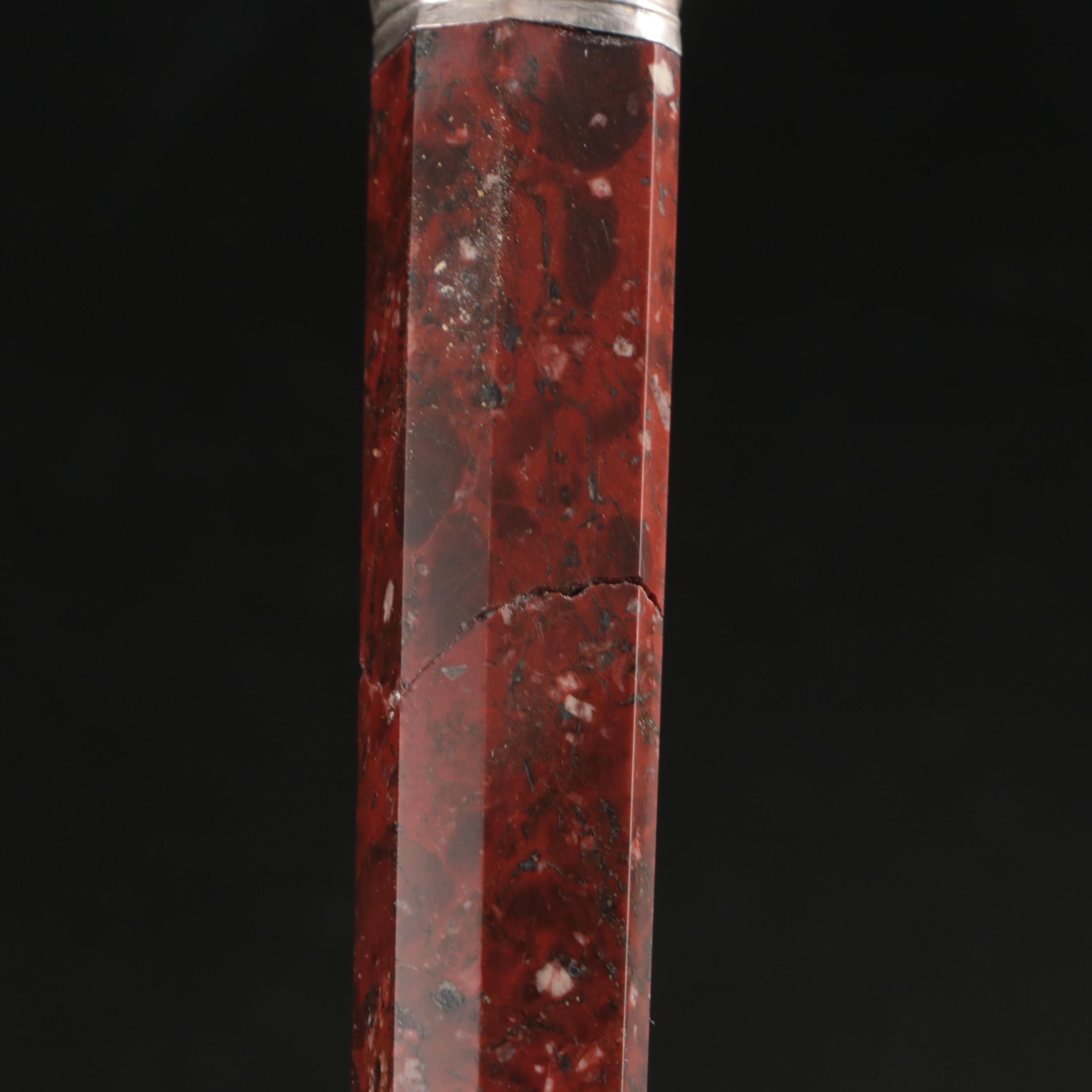 John Gilbert English Silver Plate and Marble Handled Knife Set