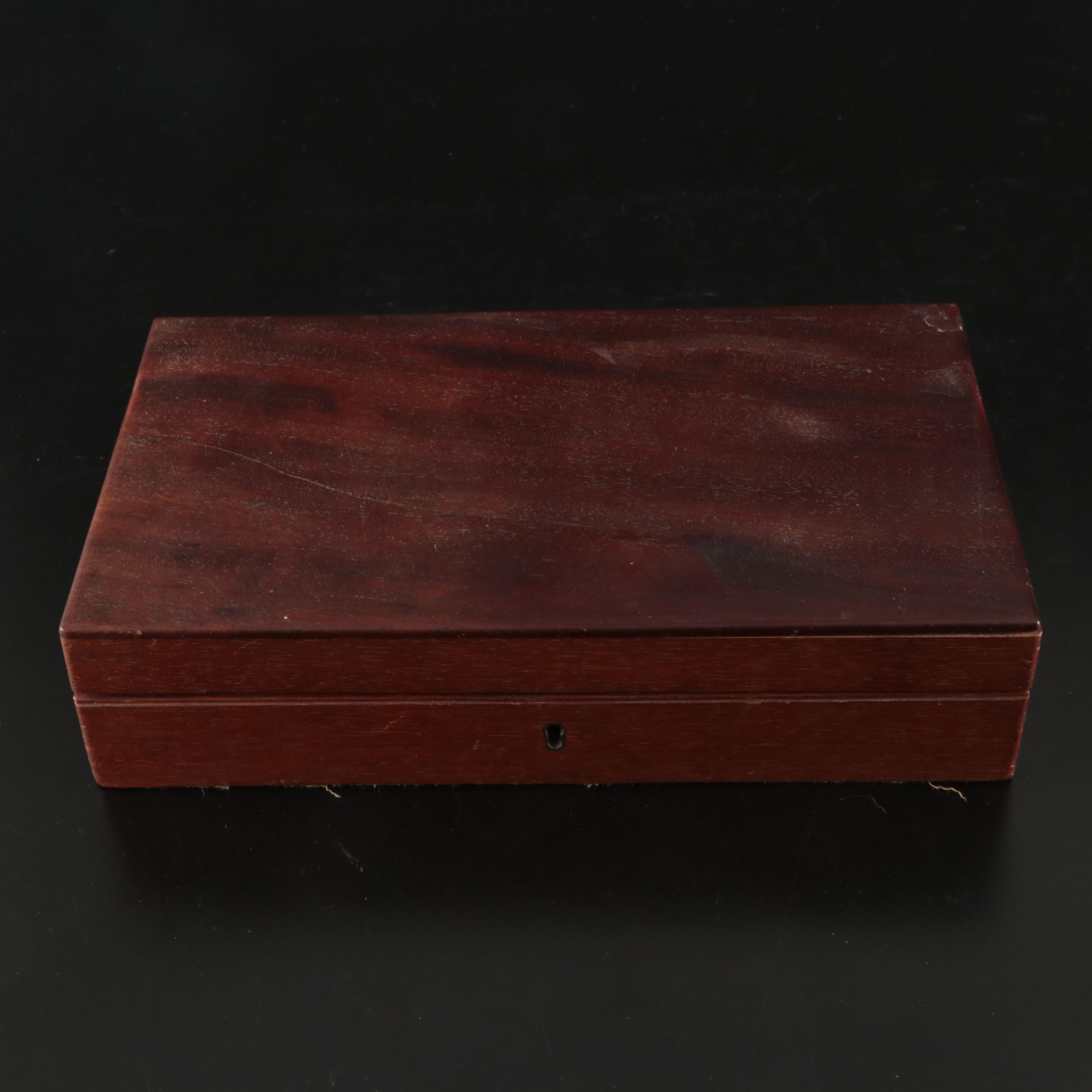 John Gilbert English Silver Plate and Marble Handled Knife Set