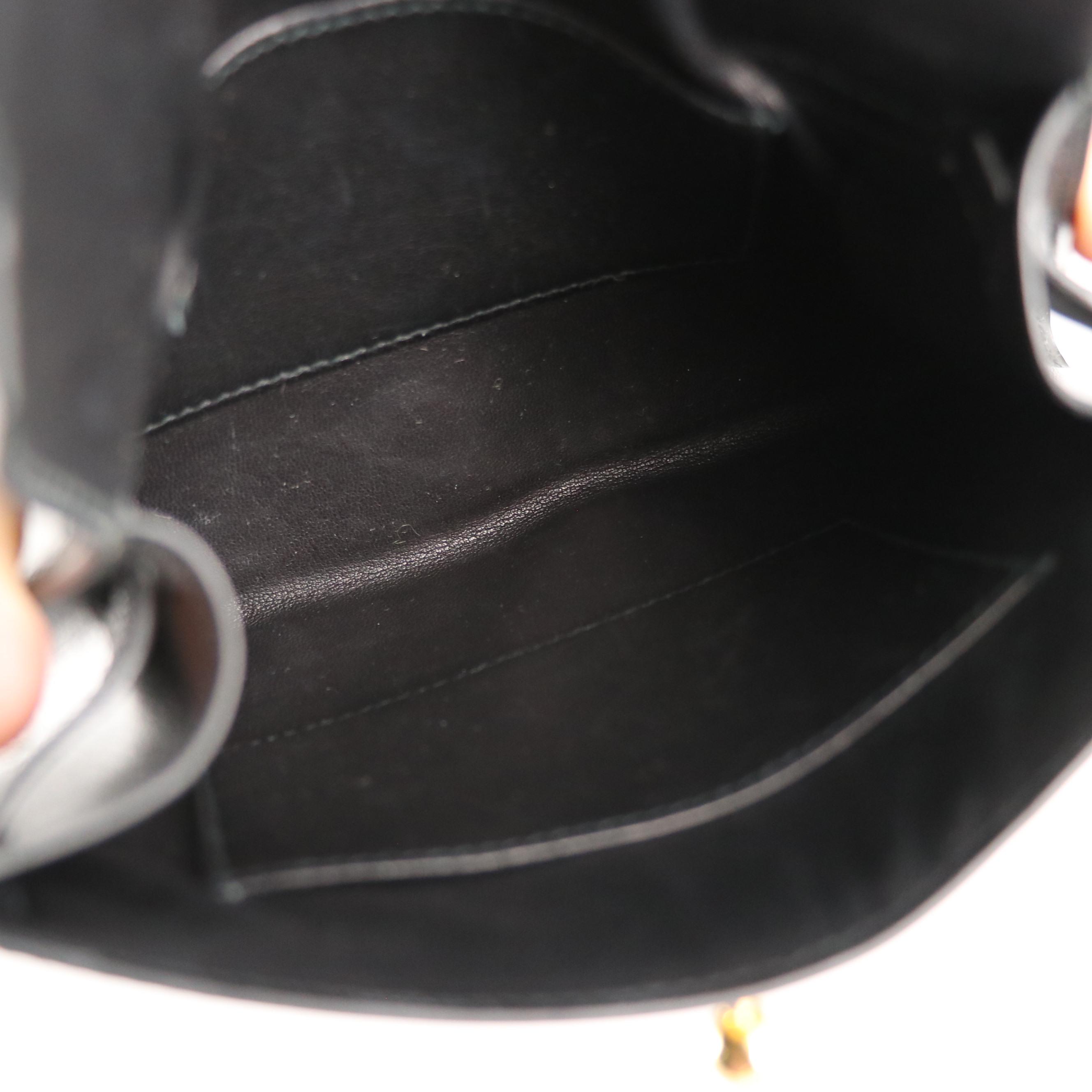 Hermès Kelly Crutch Clutch in Box Calf Leather with Electrum Hardware