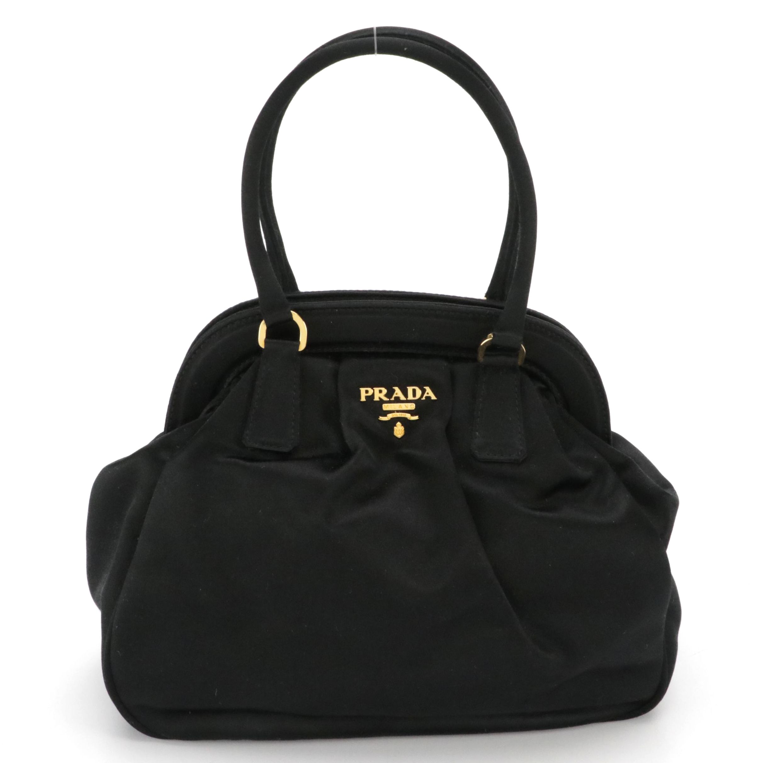 Prada Black Satin Frame Handbag